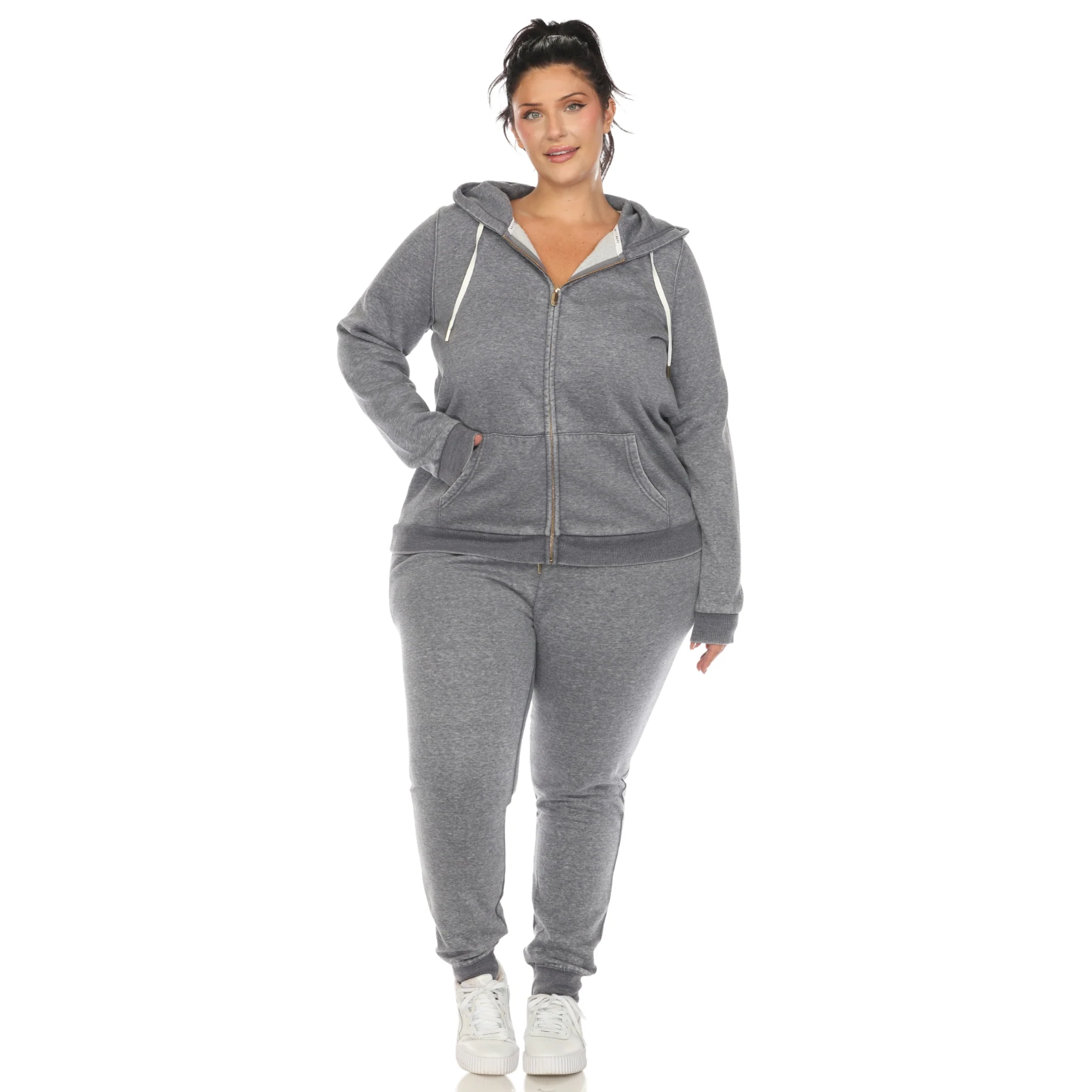 White Mark Women's 2-Piece Burnout Jogger Set - Image 4