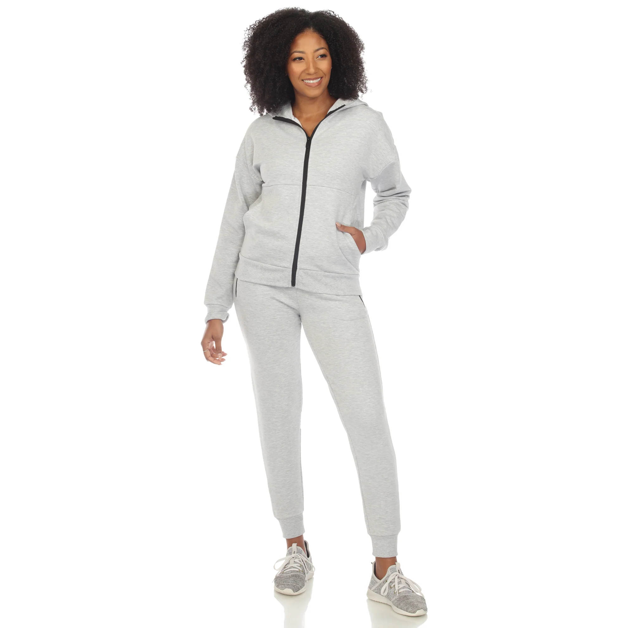 White Mark Women's 2-Piece Fleece Sweatsuit Set - Image 2