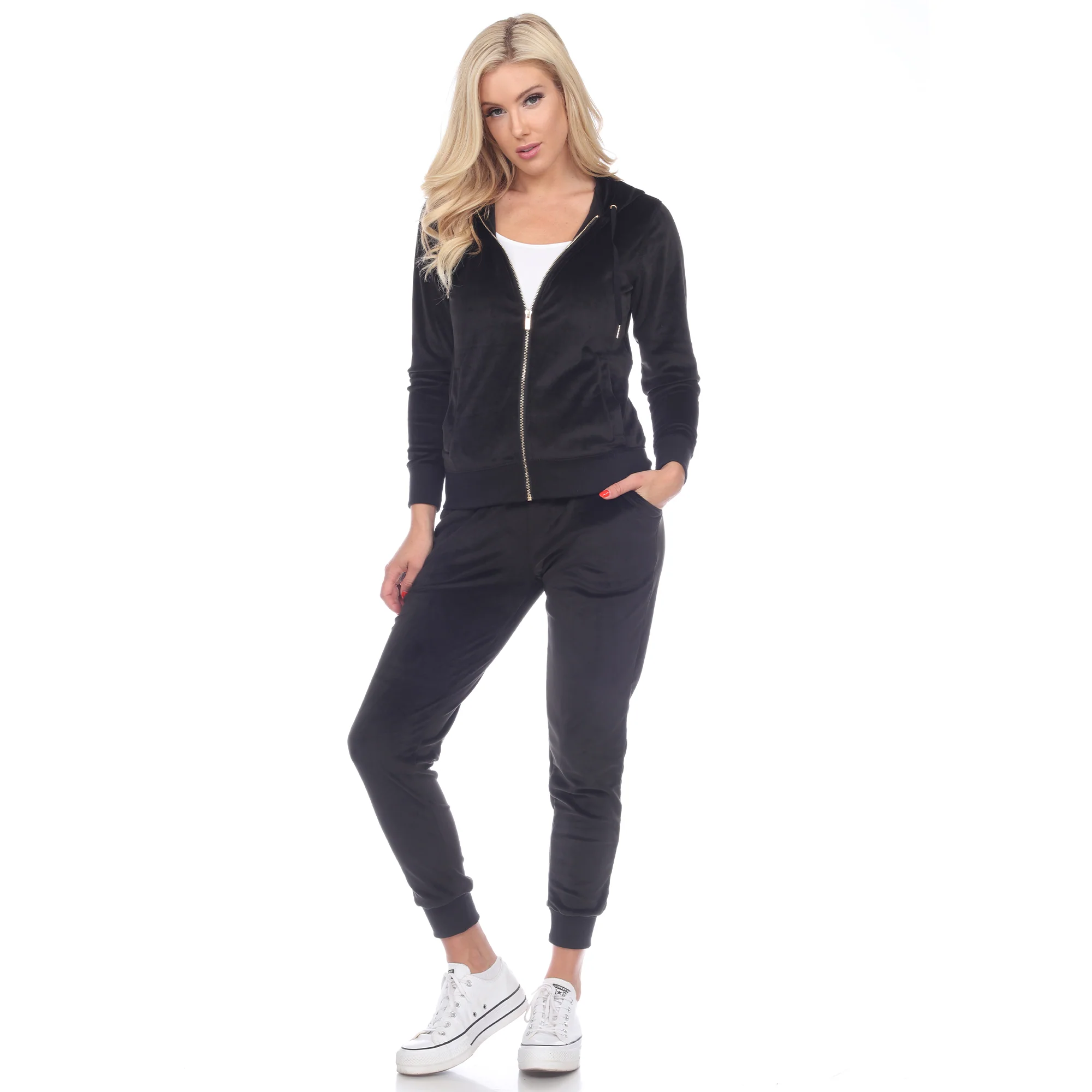 White Mark Women's 2-Piece Must Have Velour Tracksuit Set - Image 3