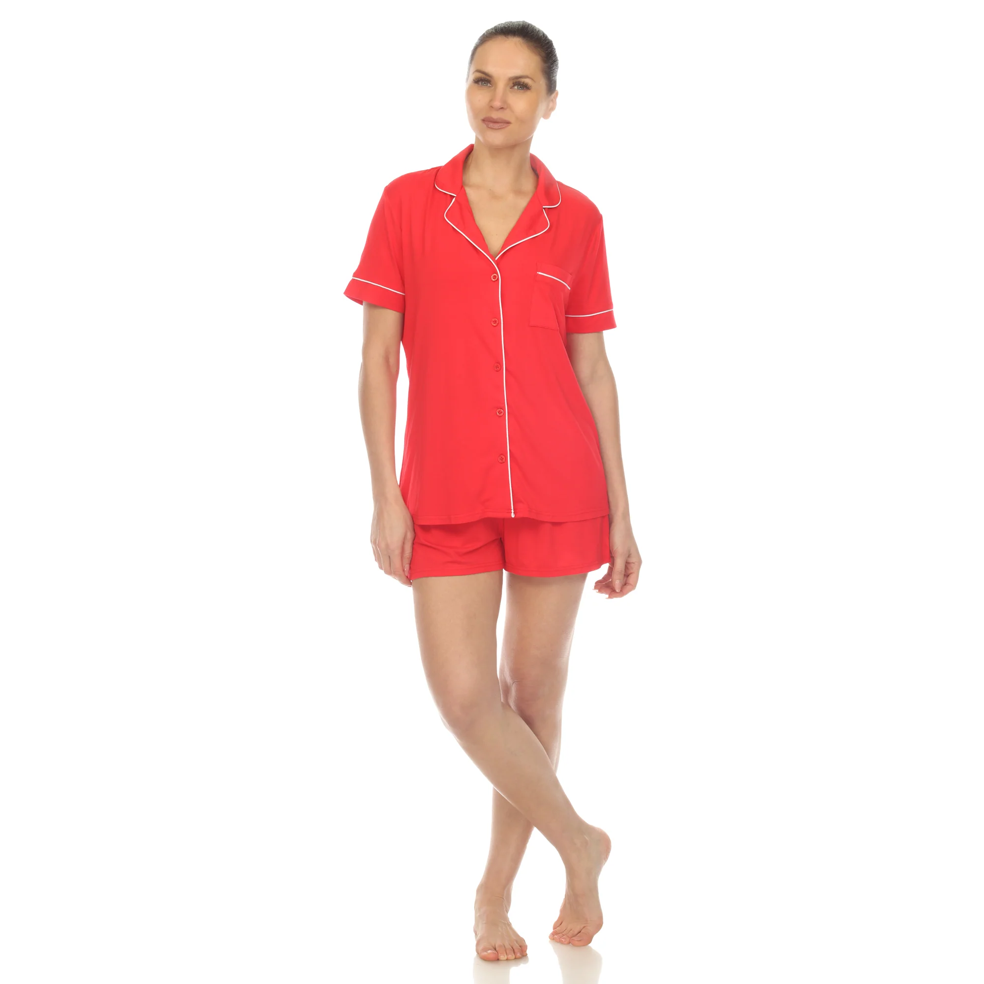 White Mark Women's 2-Piece Short Sleeve Bamboo Pajama Sheet - Image 4