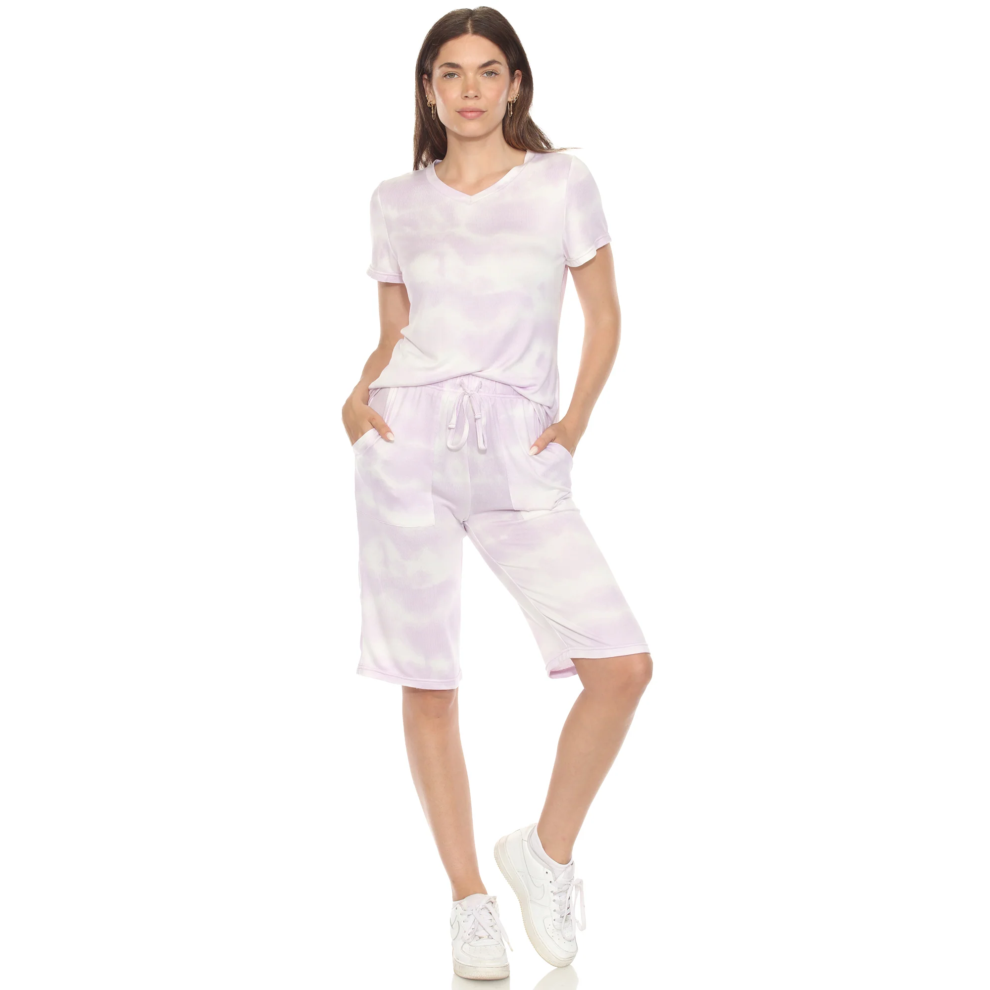 White Mark Women's 2-Piece Soft Capri Pajama Lounge Set - Image 3