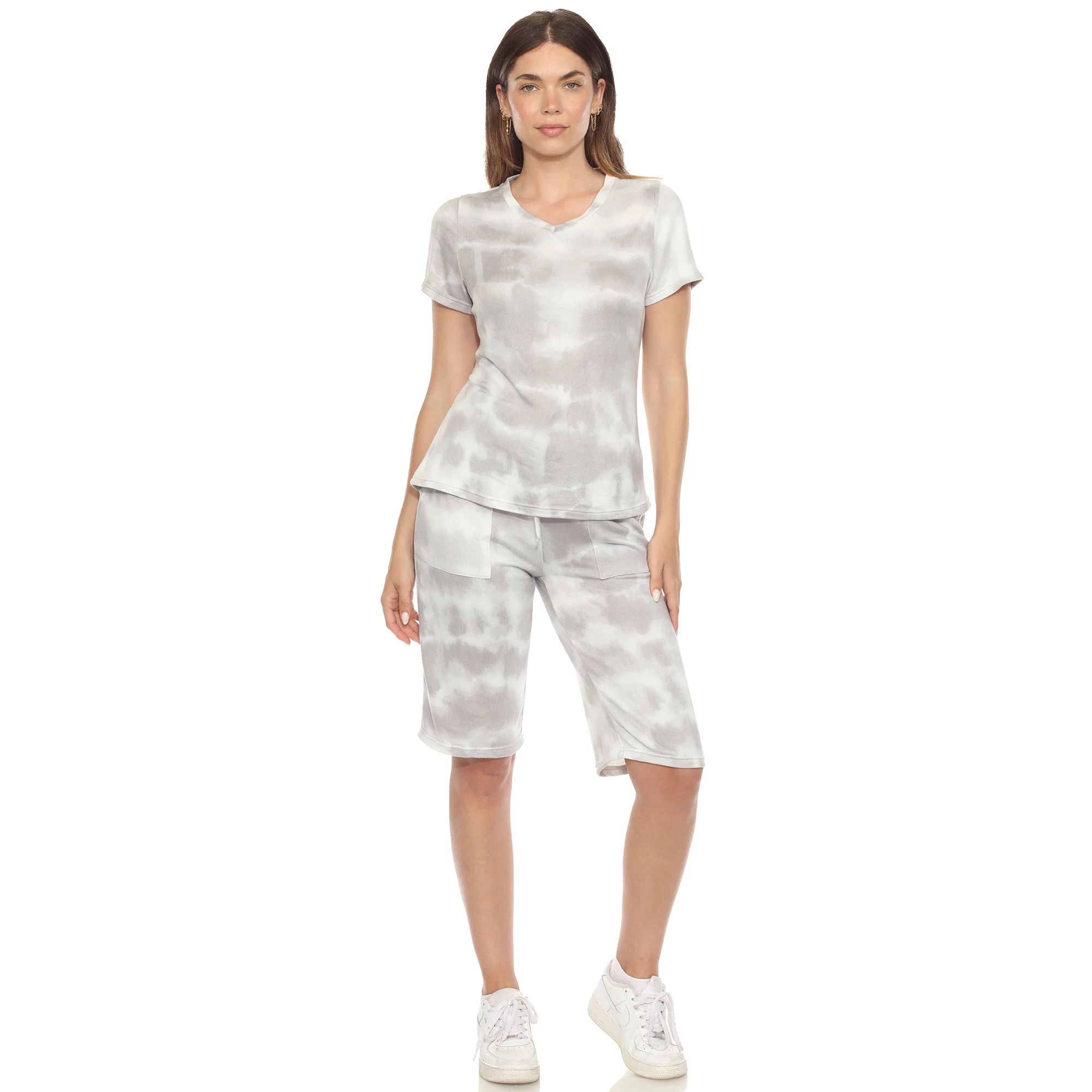 White Mark Women's 2-Piece Soft Capri Pajama Lounge Set - Image 4