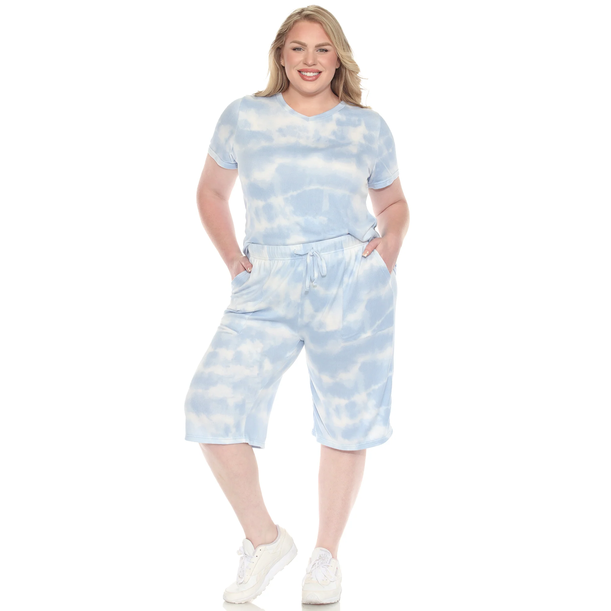 White Mark Women's 2-Piece Soft Capri Pajama Lounge Set - Image 7