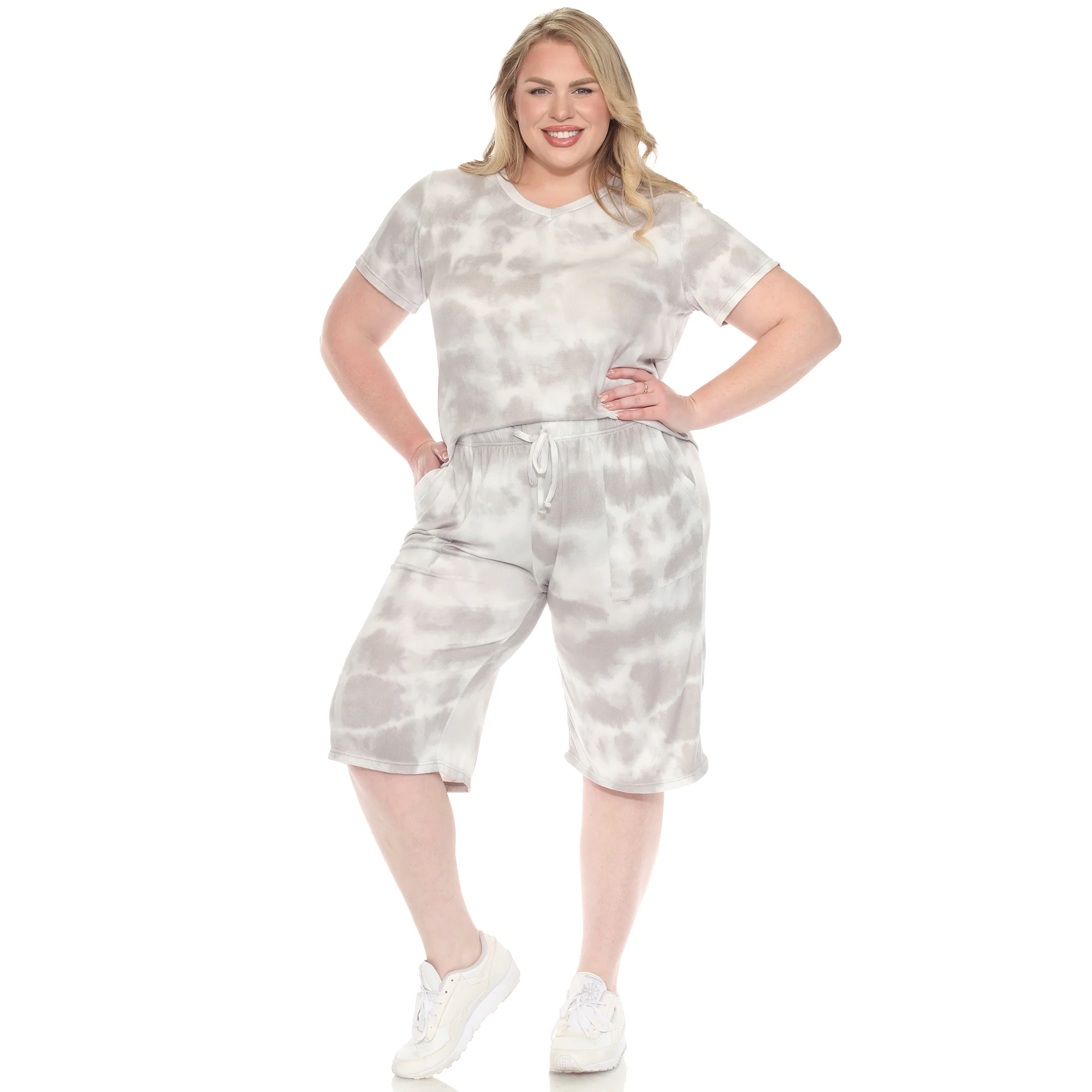 White Mark Women's 2-Piece Soft Capri Pajama Lounge Set - Image 9