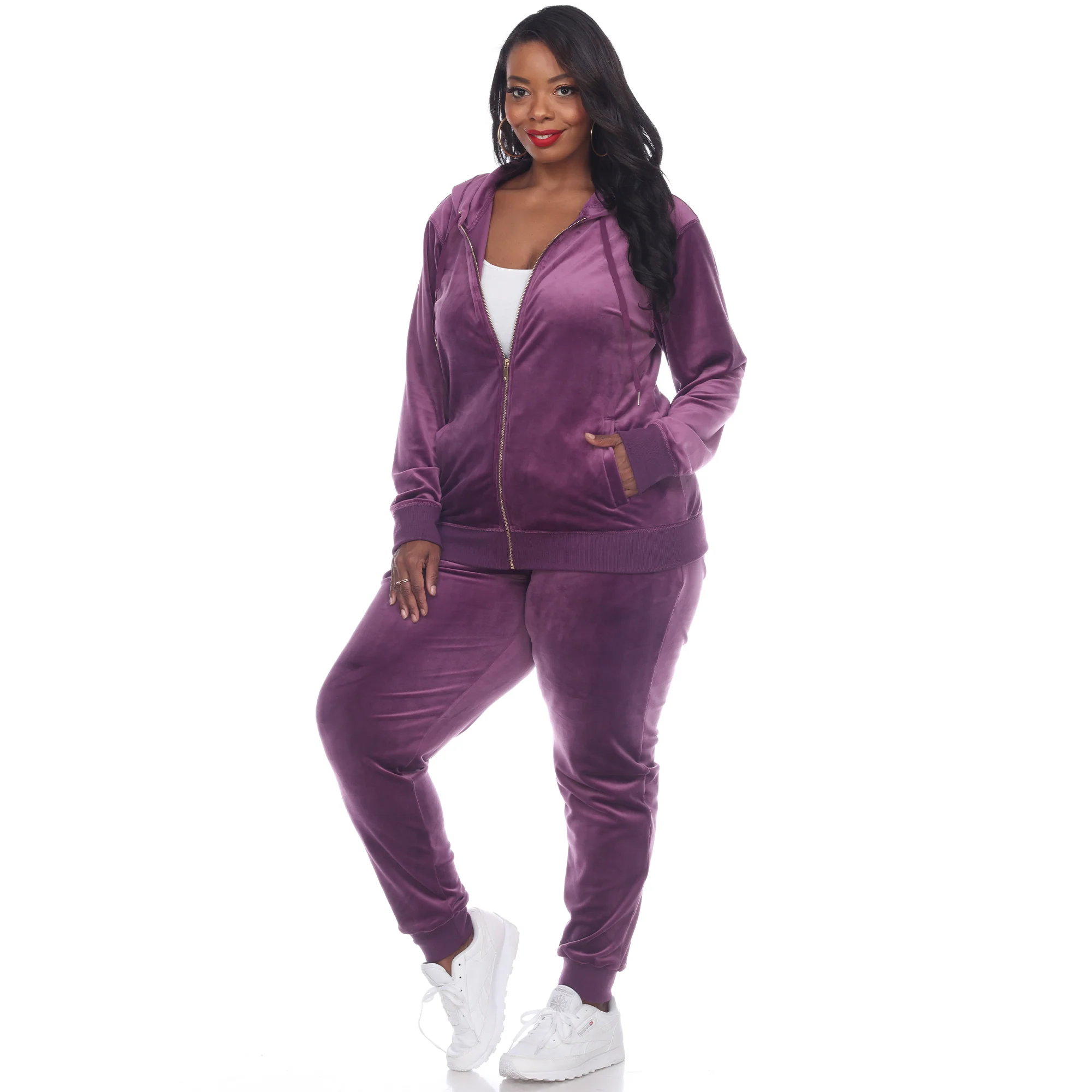 White Mark Women's 2-Piece Velour Fashion Tracksuit Set - Image 20