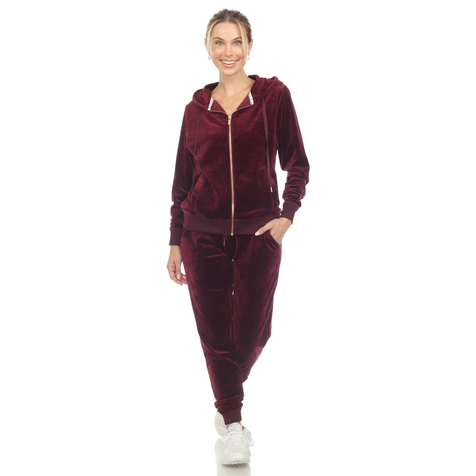 White Mark Women's 2-Piece Velour Fashion Tracksuit Set - Image 5