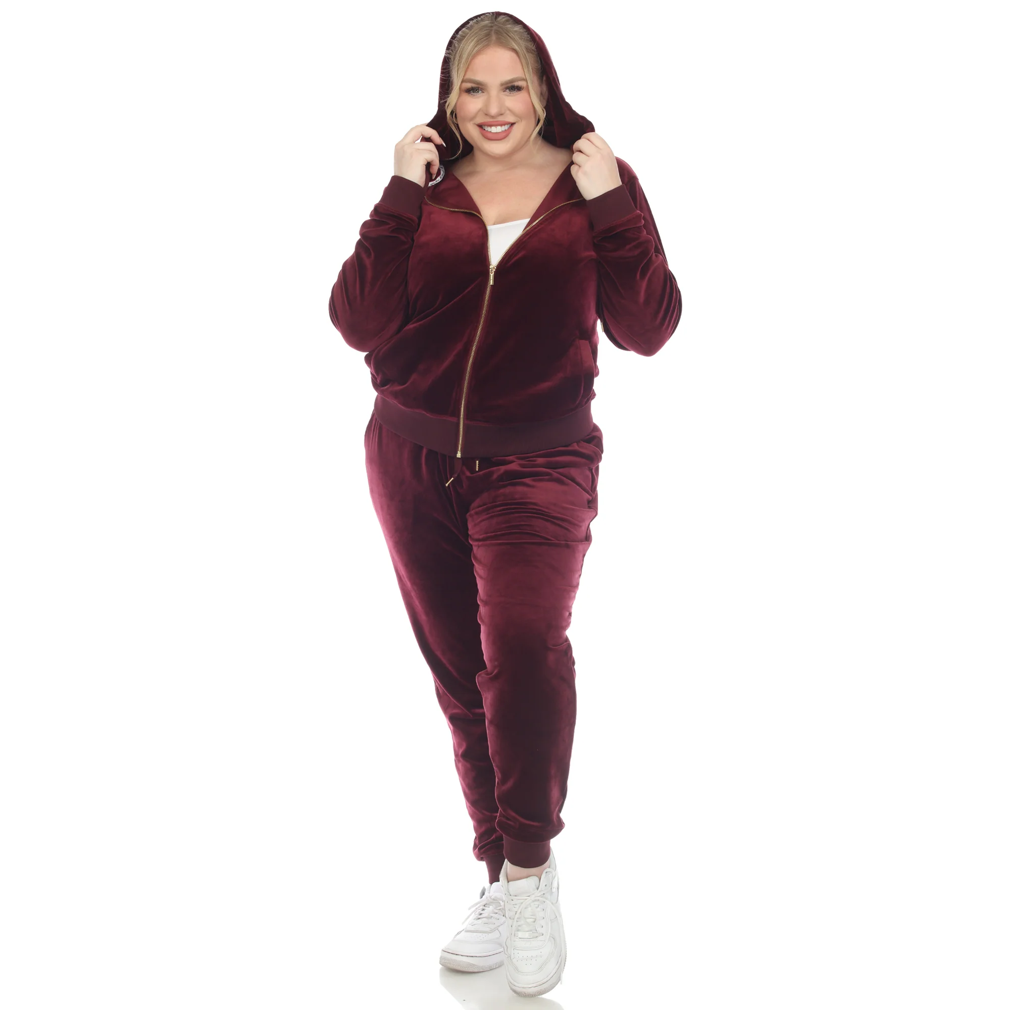 White Mark Women's 2-Piece Velour Fashion Tracksuit Set - Image 6
