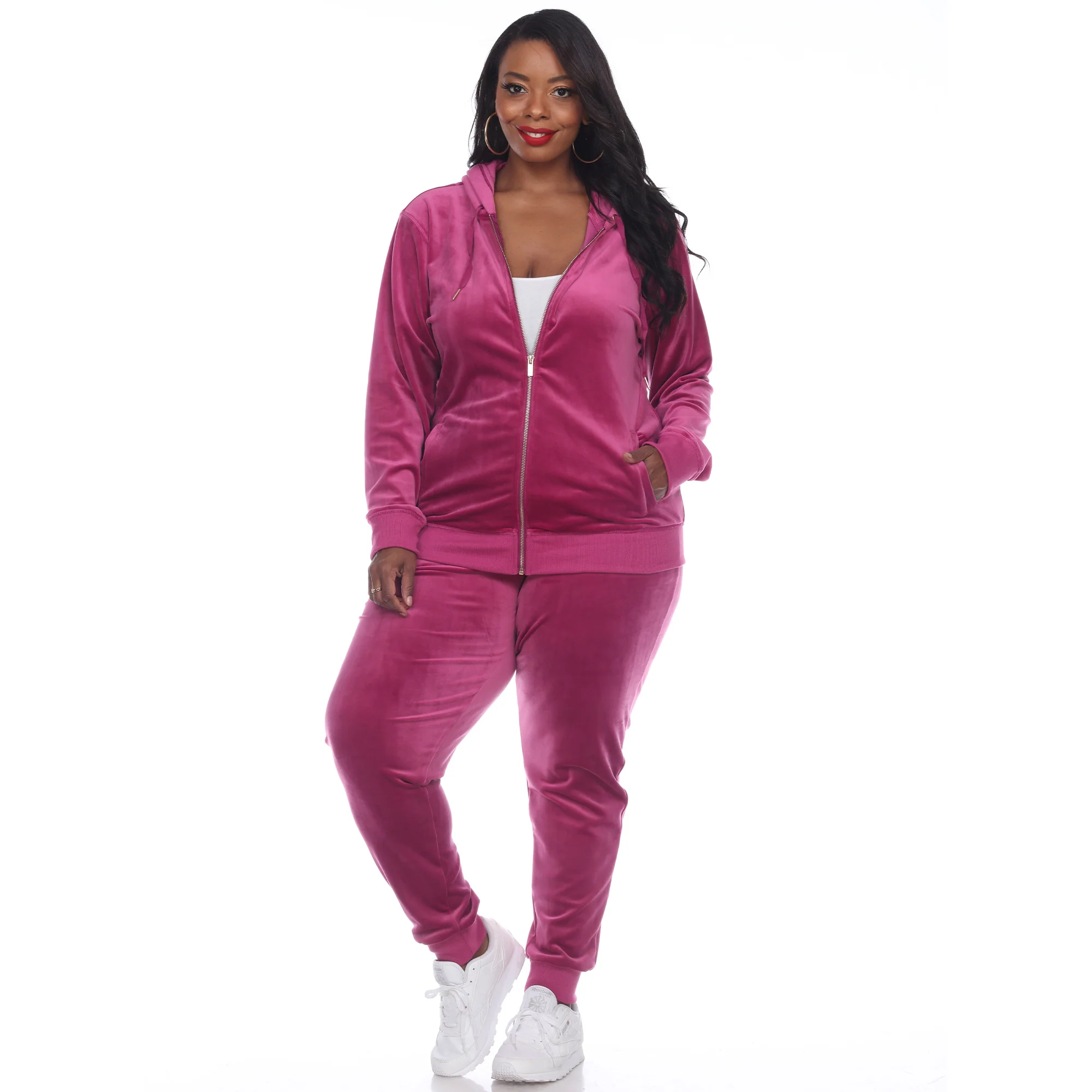 White Mark Women's 2-Piece Velour Fashion Tracksuit Set - Image 7