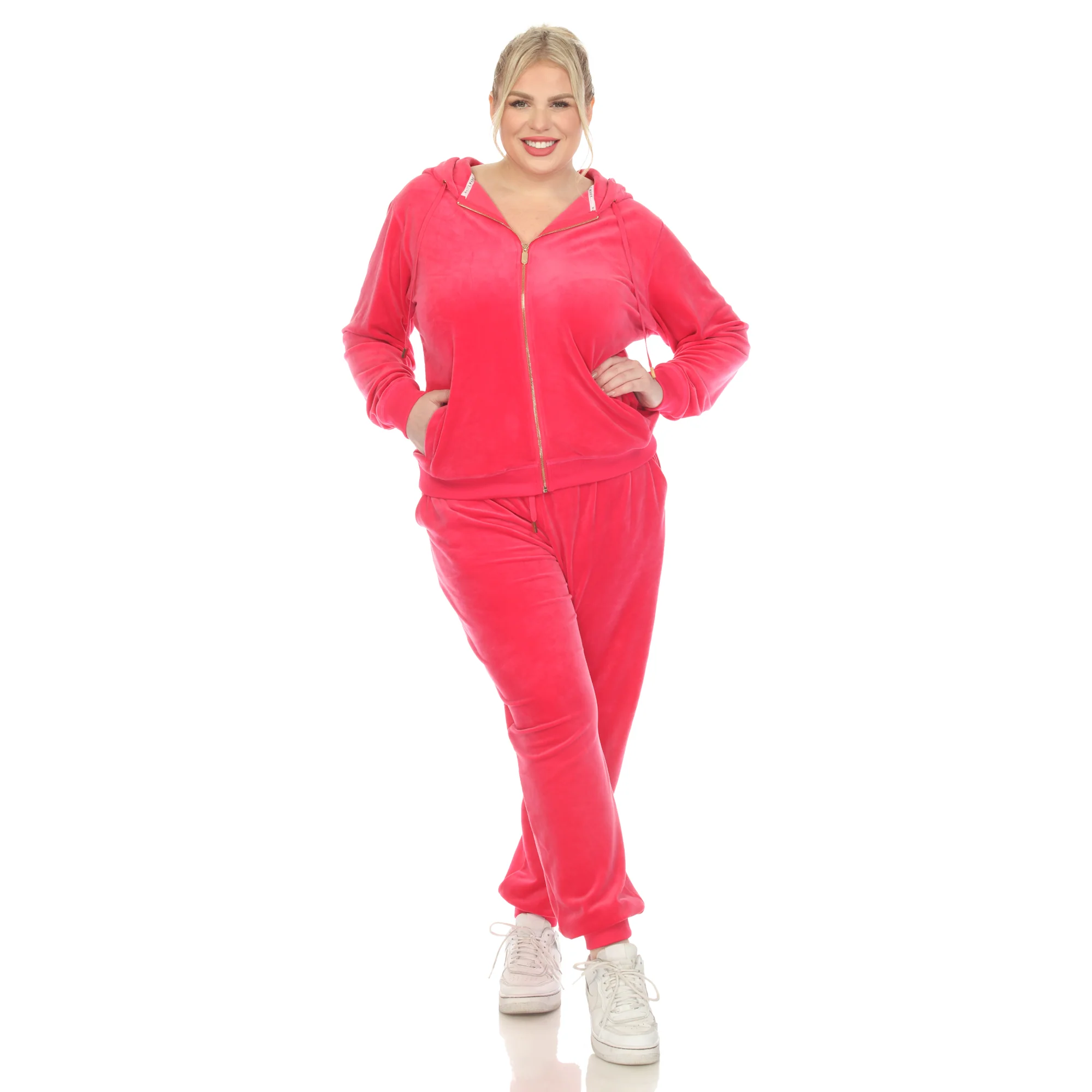 White Mark Women's 2-Piece Velour Fashion Tracksuit Set - Image 8