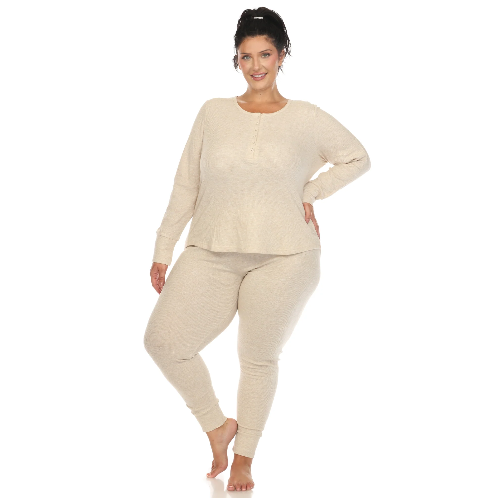 White Mark Women's 2-Piece Waffle Pajama Set - Image 10