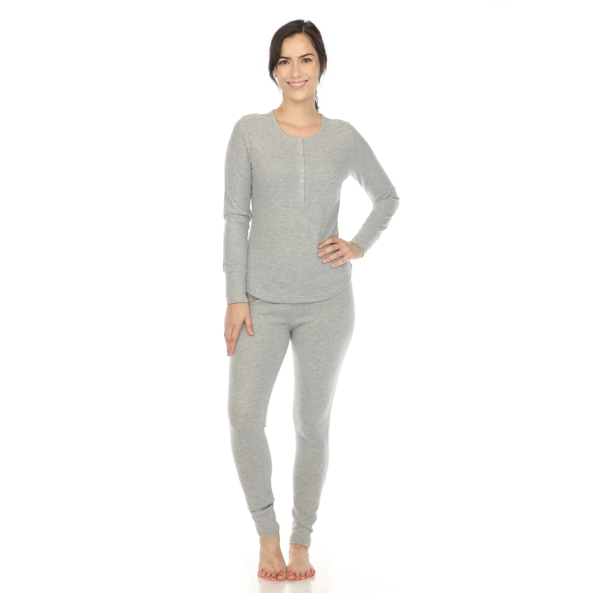 White Mark Women's 2-Piece Waffle Pajama Set - Image 3