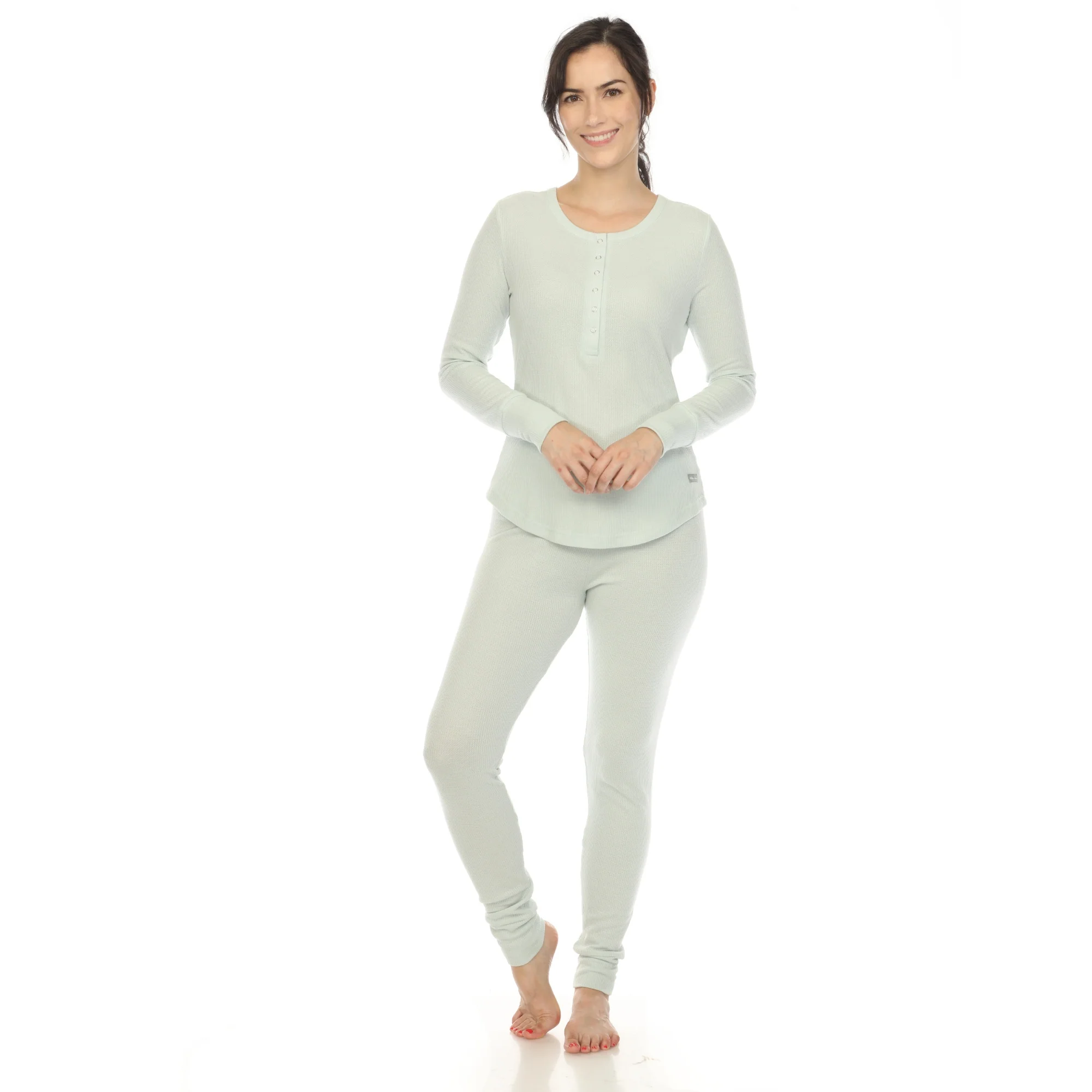 White Mark Women's 2-Piece Waffle Pajama Set - Image 4