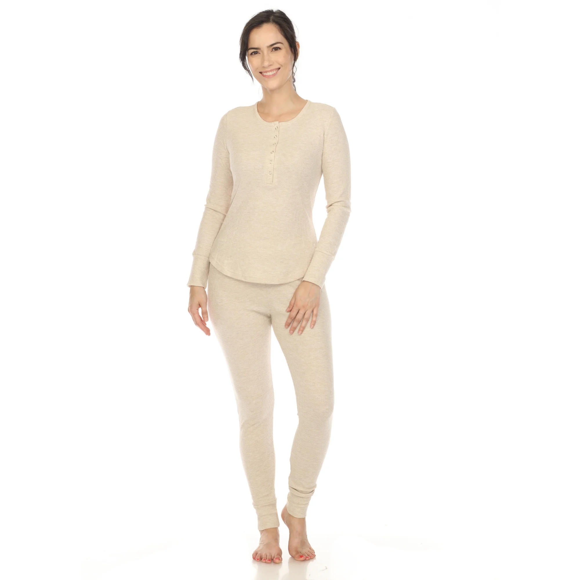 White Mark Women's 2-Piece Waffle Pajama Set - Image 5