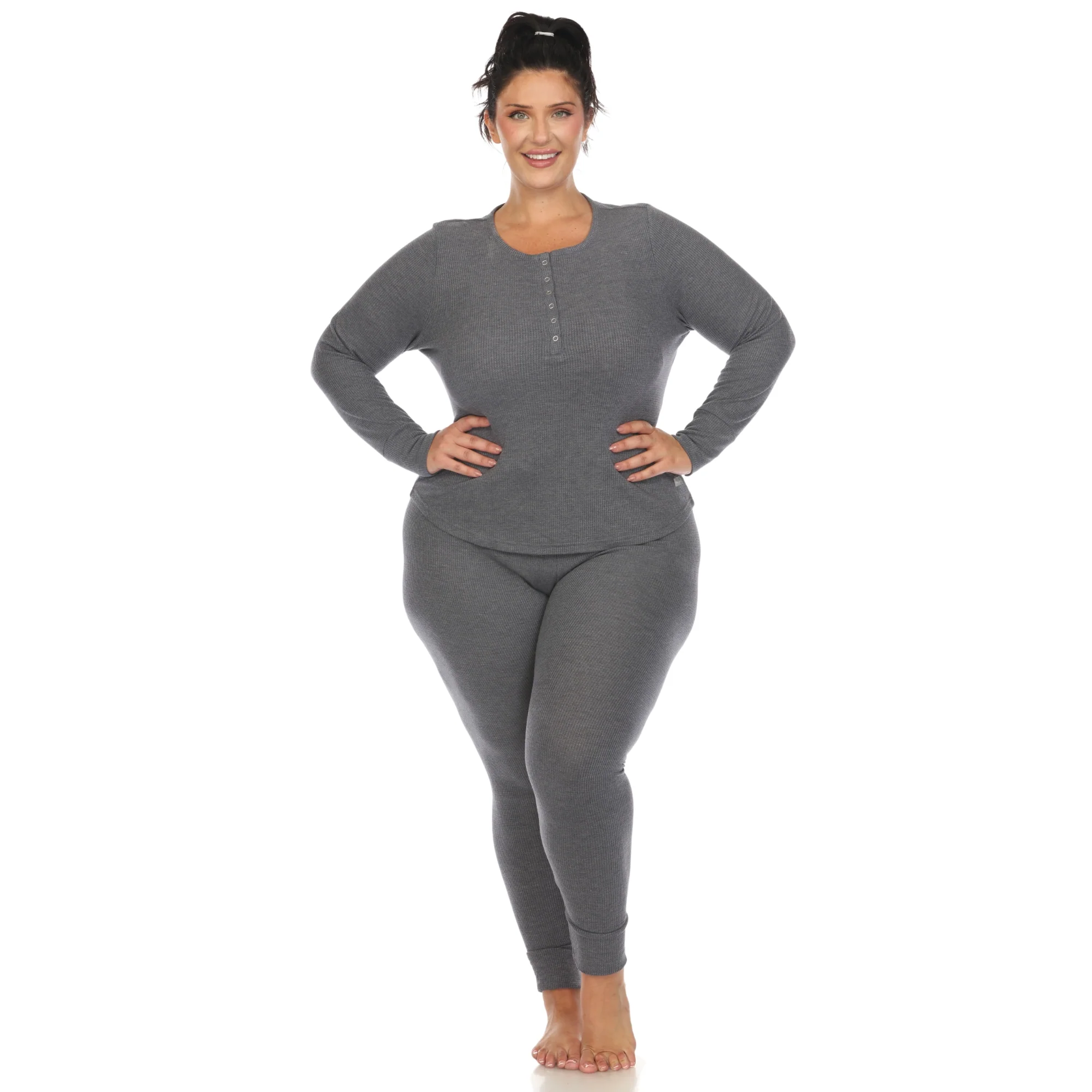 White Mark Women's 2-Piece Waffle Pajama Set - Image 6