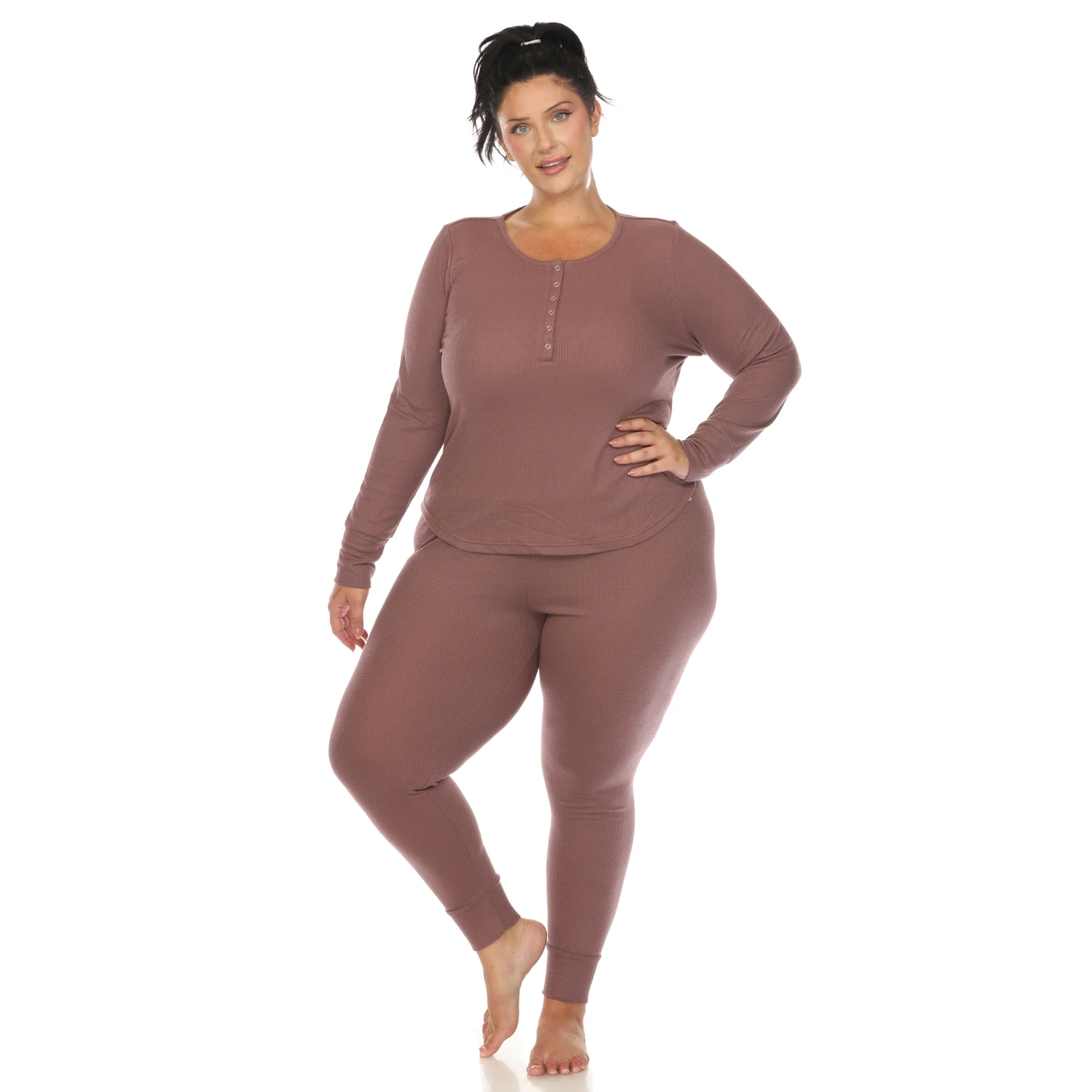 White Mark Women's 2-Piece Waffle Pajama Set - Image 7