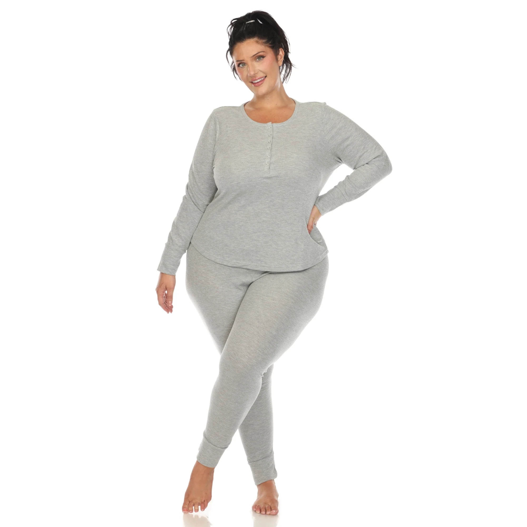 White Mark Women's 2-Piece Waffle Pajama Set - Image 8