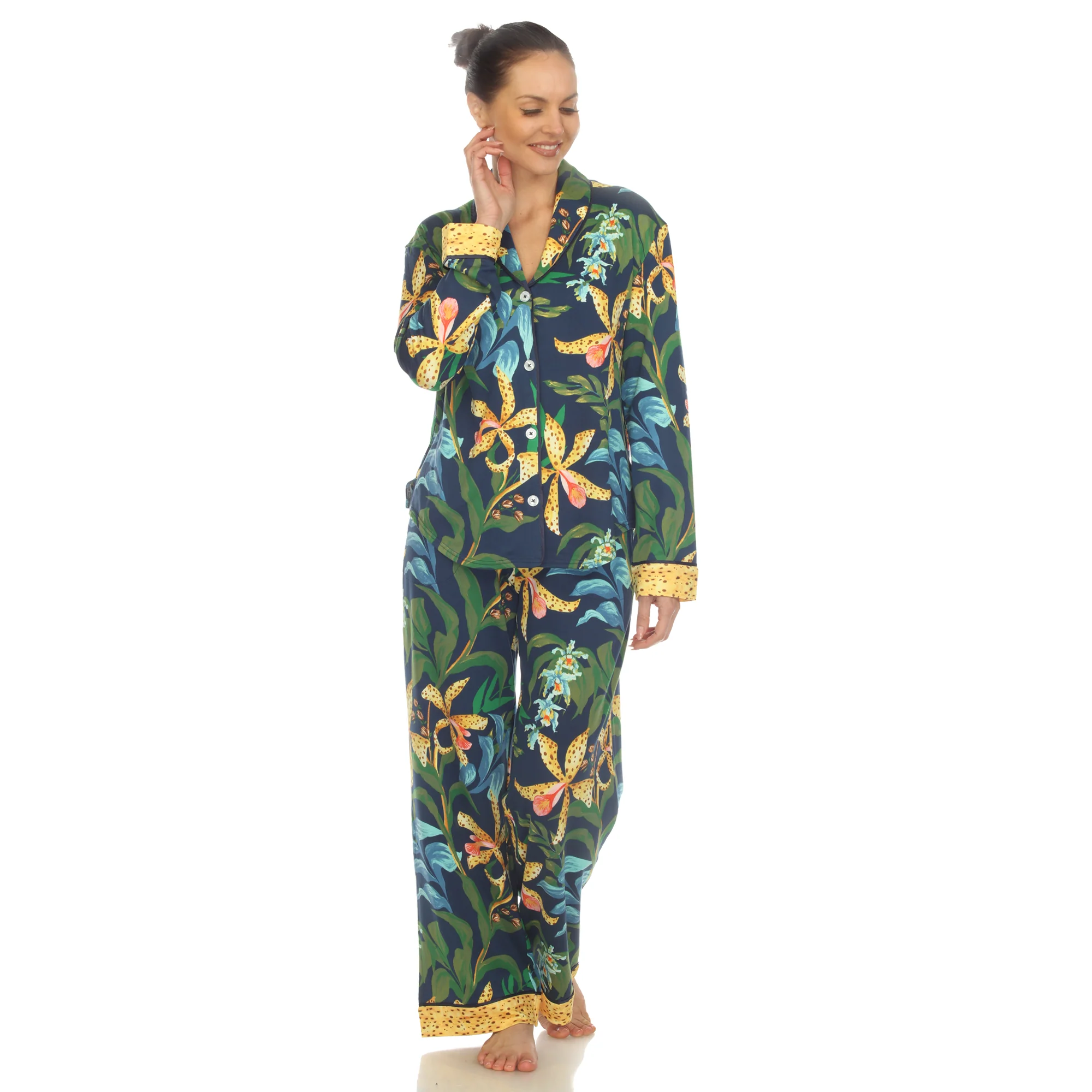 White Mark Women's 2-Piece Wildflower Print Pajama Set - Image 3
