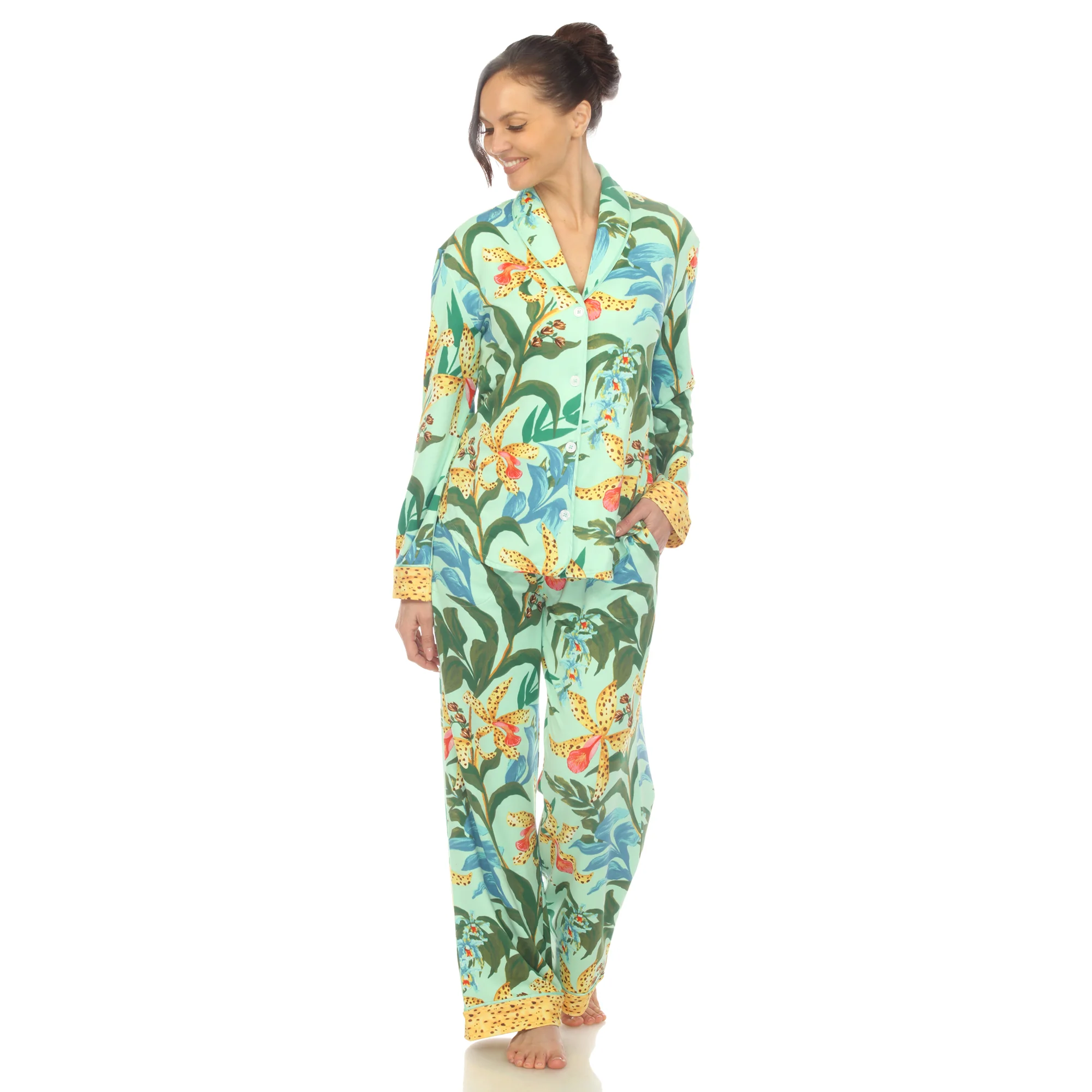 White Mark Women's 2-Piece Wildflower Print Pajama Set - Image 4