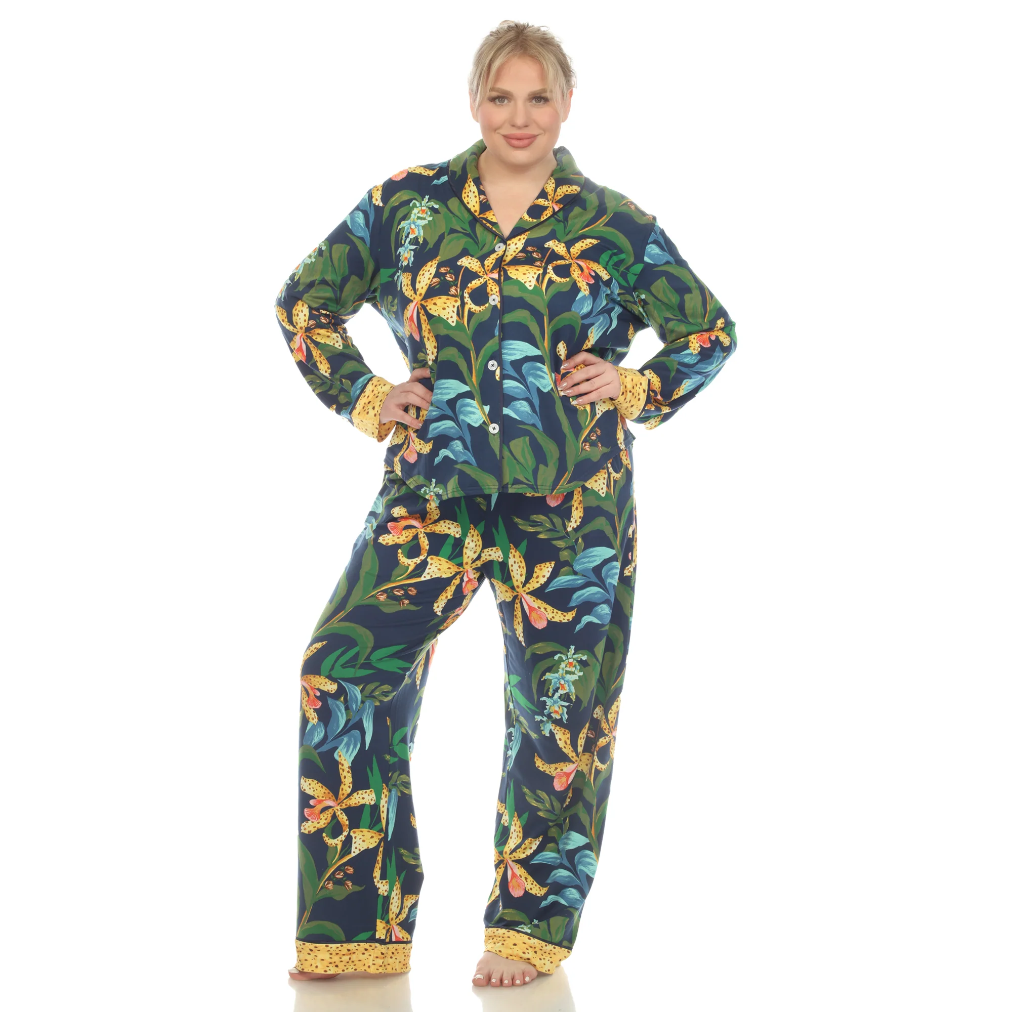 White Mark Women's 2-Piece Wildflower Print Pajama Set - Image 6
