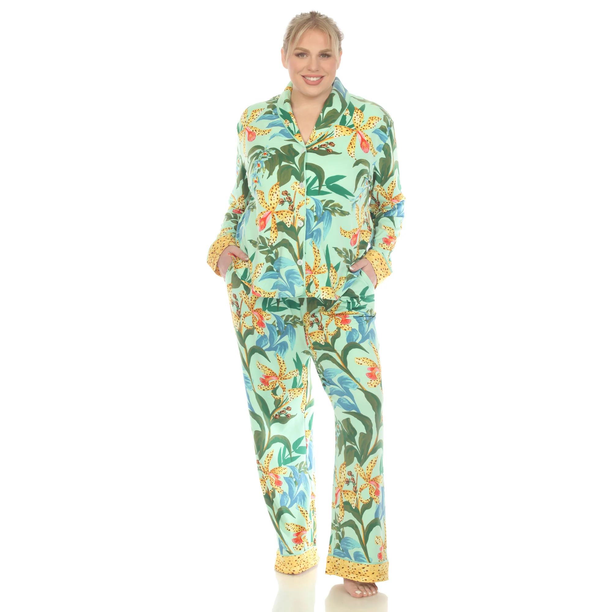 White Mark Women's 2-Piece Wildflower Print Pajama Set - Image 8