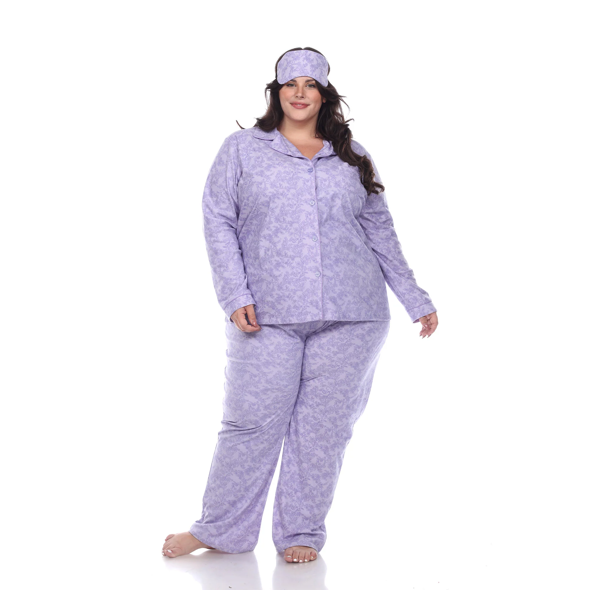 White Mark Women's 3-Piece Paisley Pajama Set - Image 4