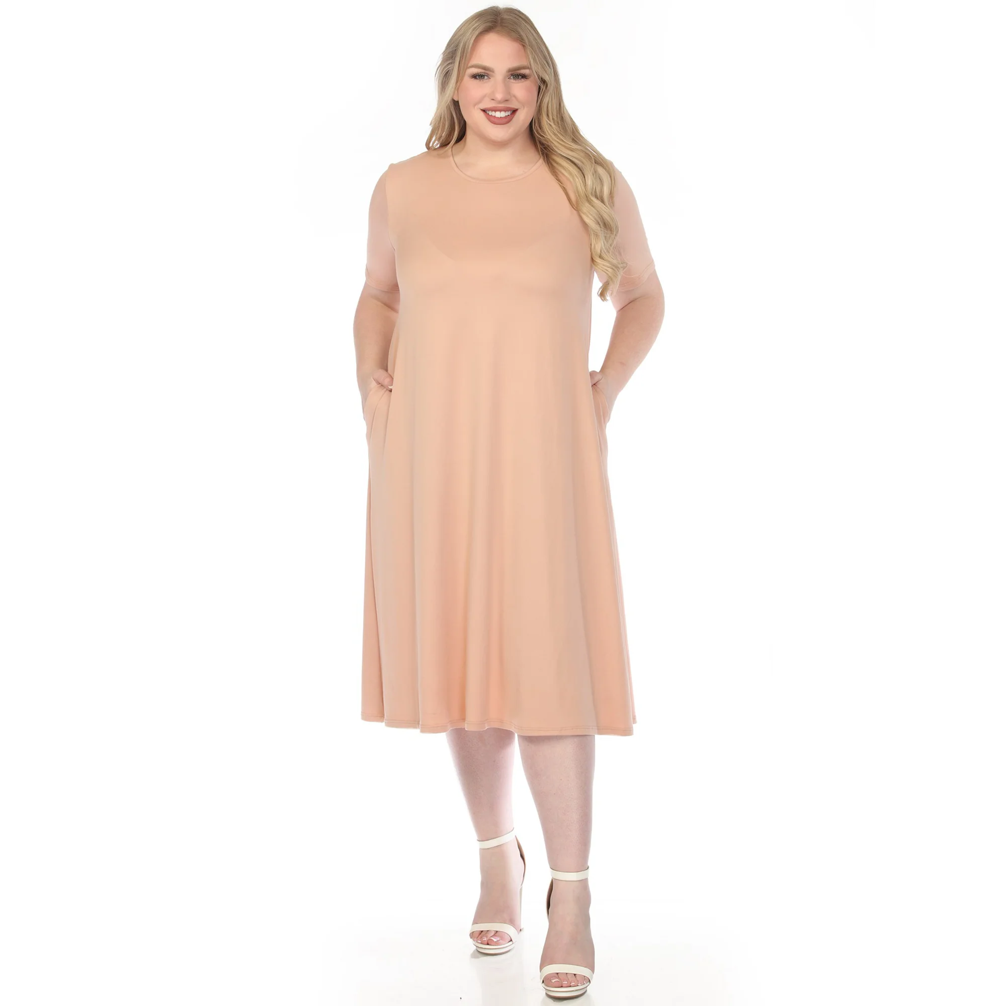 White Mark Women's Crew Neck T-Shirt Dress - Image 2