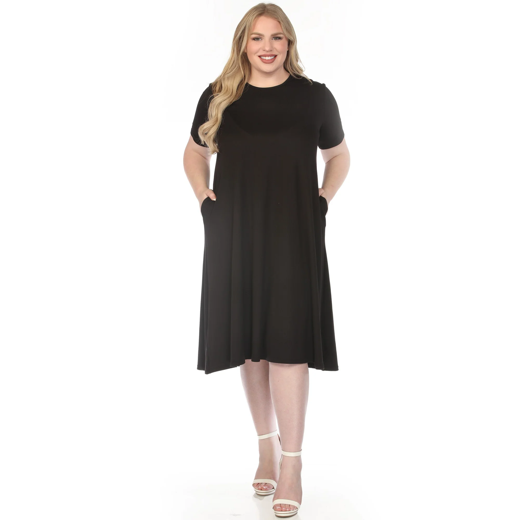White Mark Women's Crew Neck T-Shirt Dress - Image 4