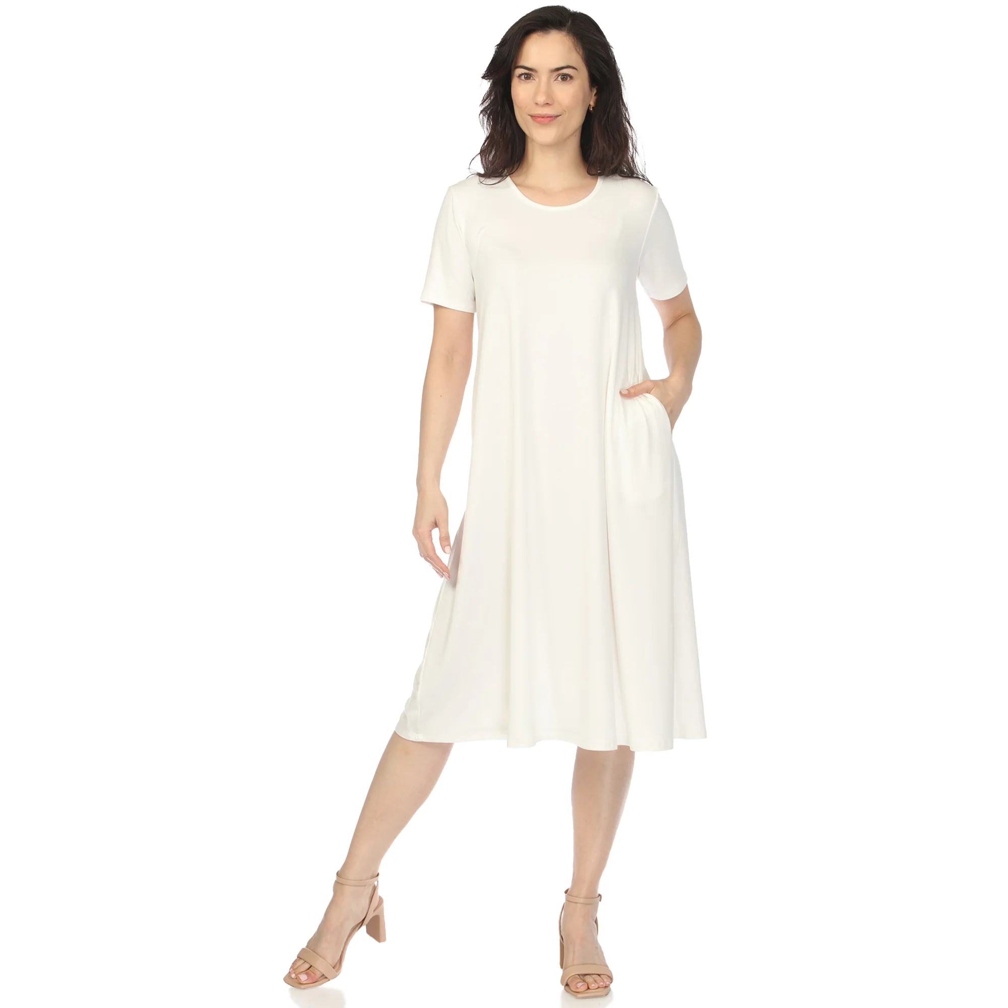 White Mark Women's Crew Neck T-Shirt Dress - Image 5