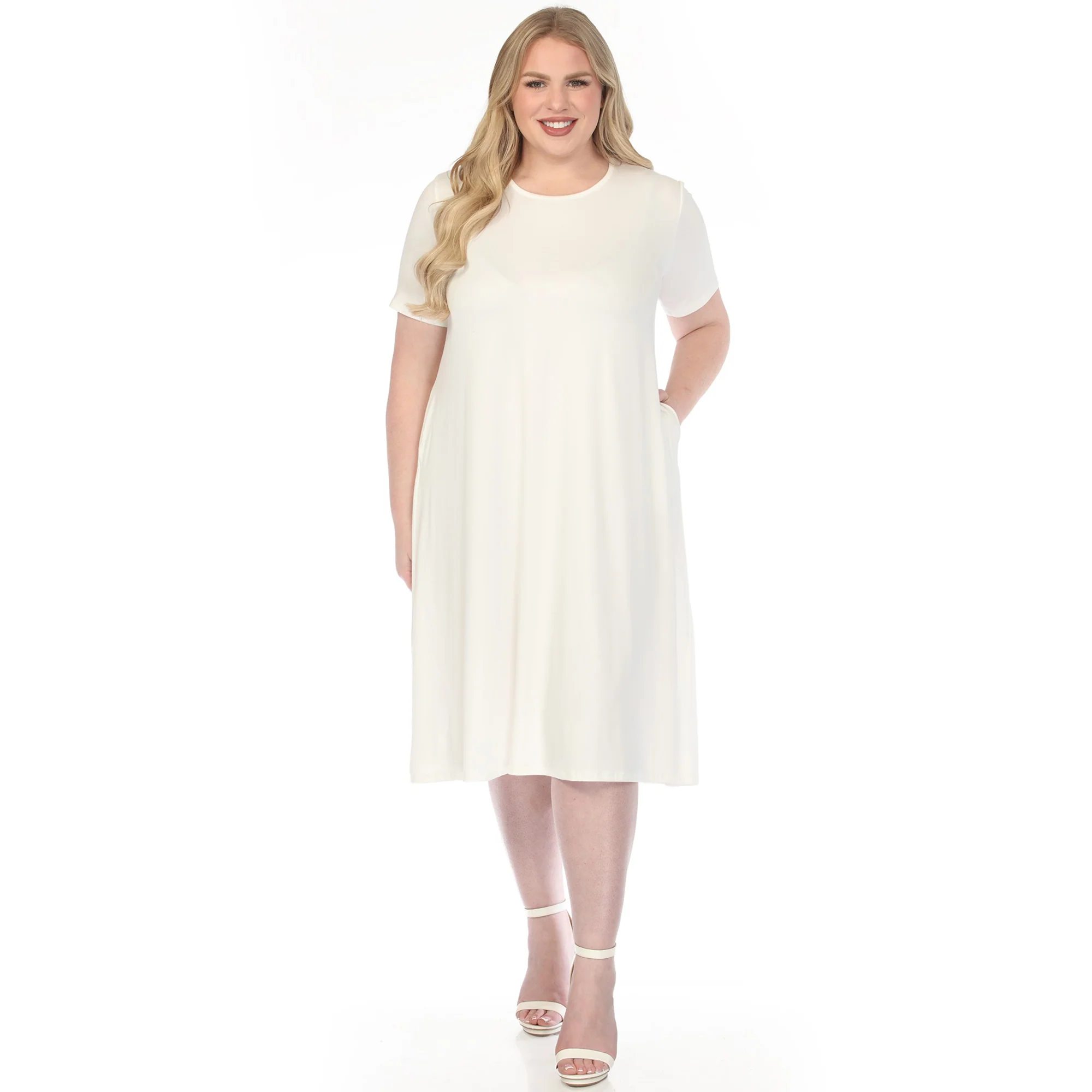White Mark Women's Crew Neck T-Shirt Dress - Image 6