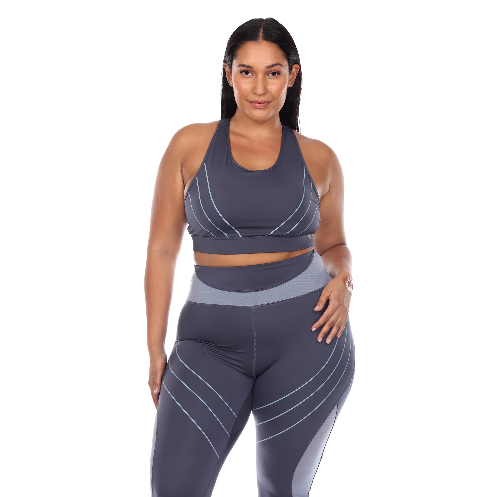 White Mark Women's Cut Out Back Mesh Sports Bra - Image 4