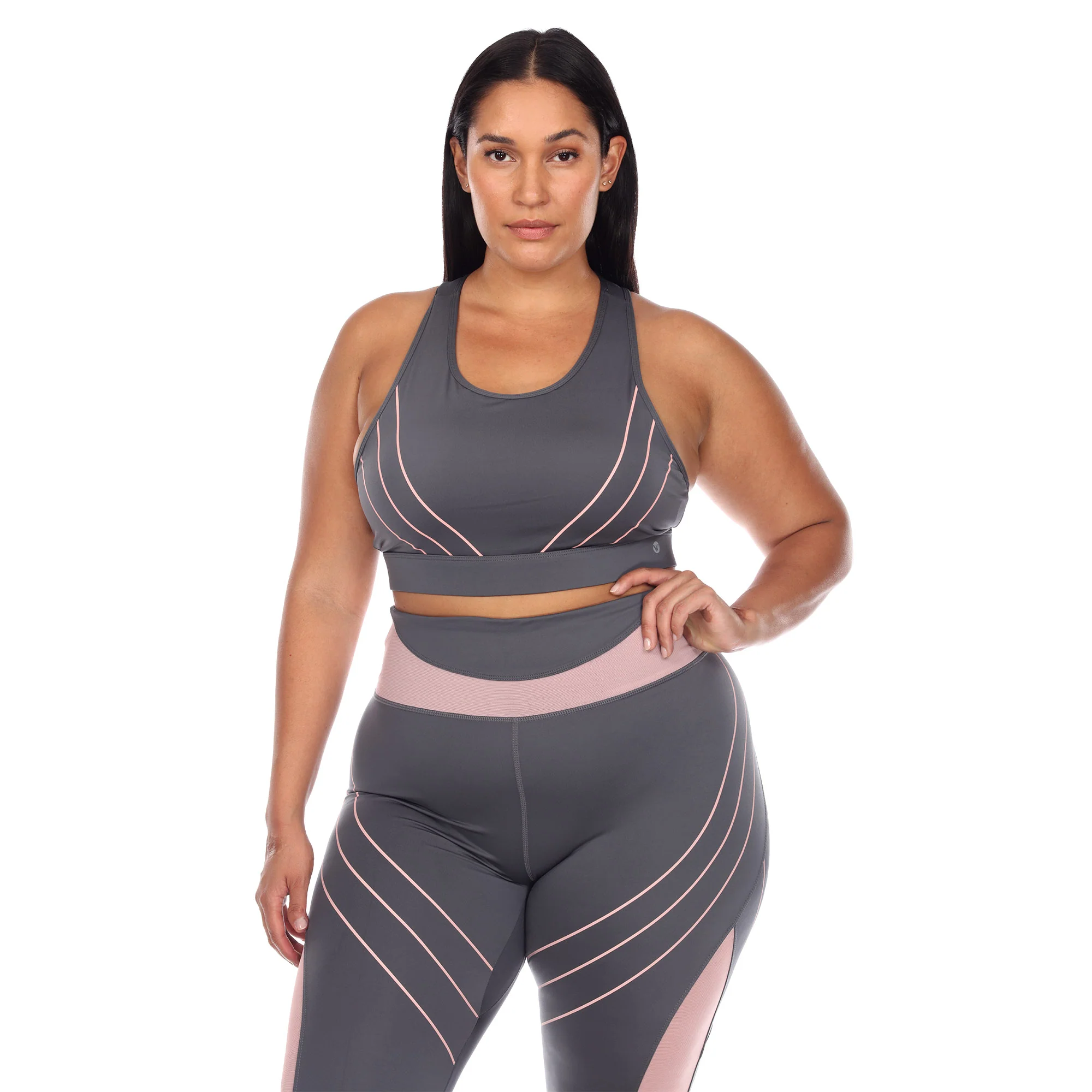 White Mark Women's Cut Out Back Mesh Sports Bra - Image 8