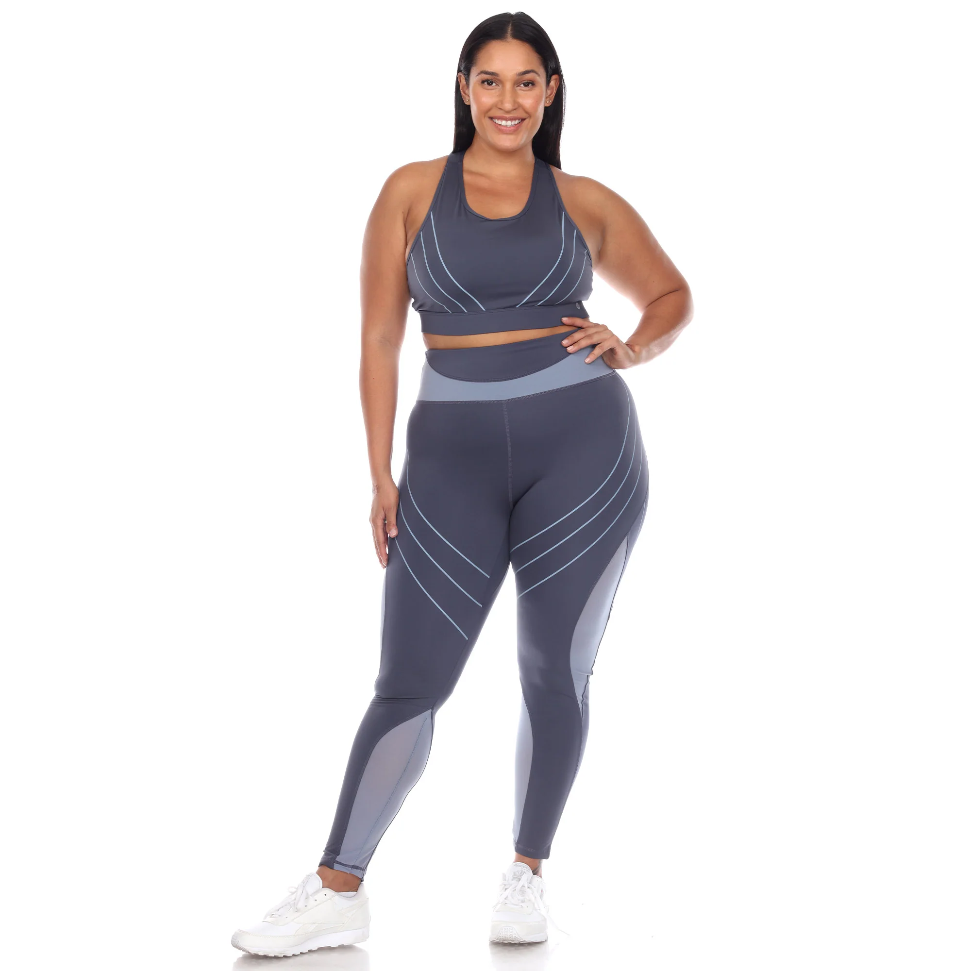 White Mark Women's Cut Out Back Mesh Sports Bra & Leggings Set - Image 4