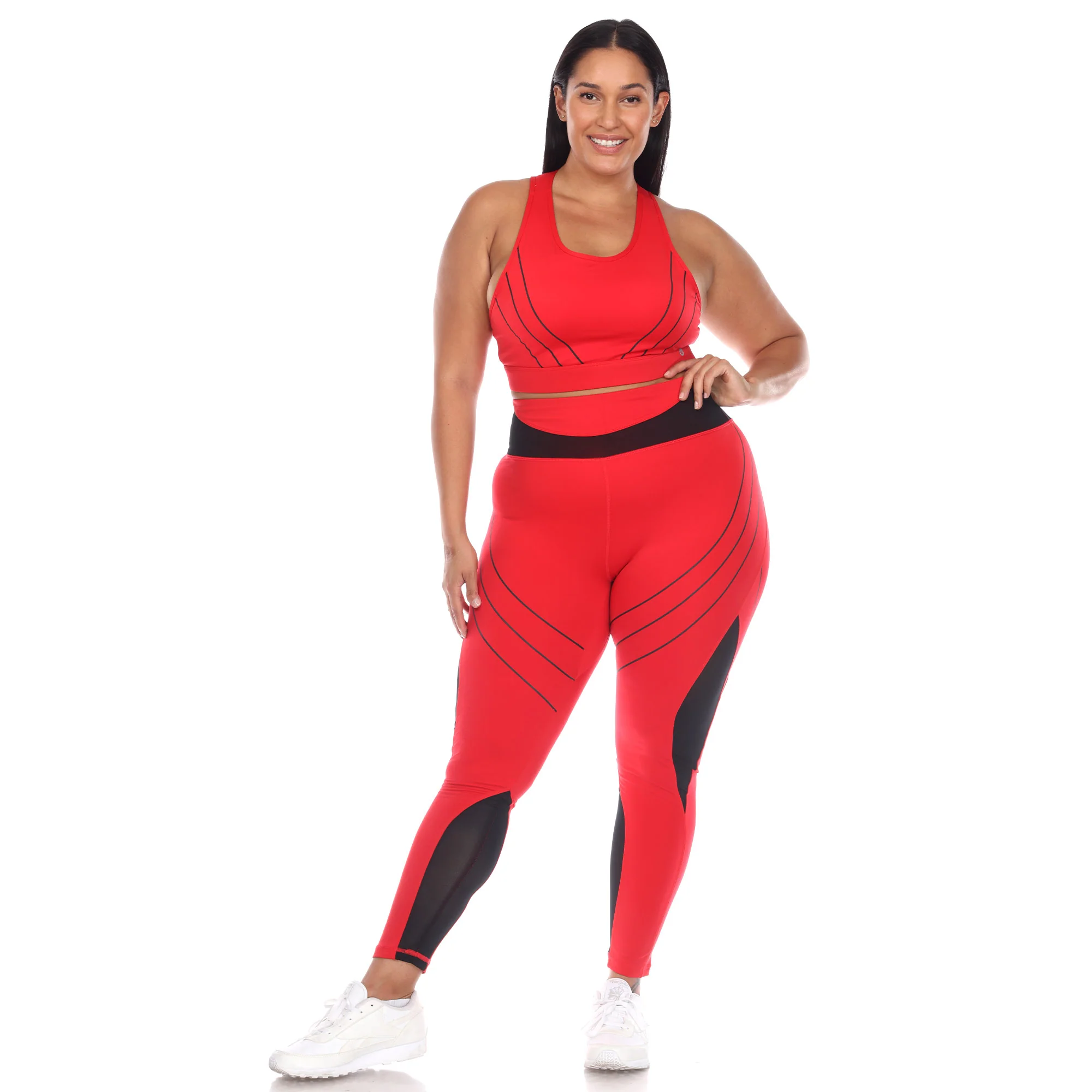White Mark Women's Cut Out Back Mesh Sports Bra & Leggings Set - Image 6