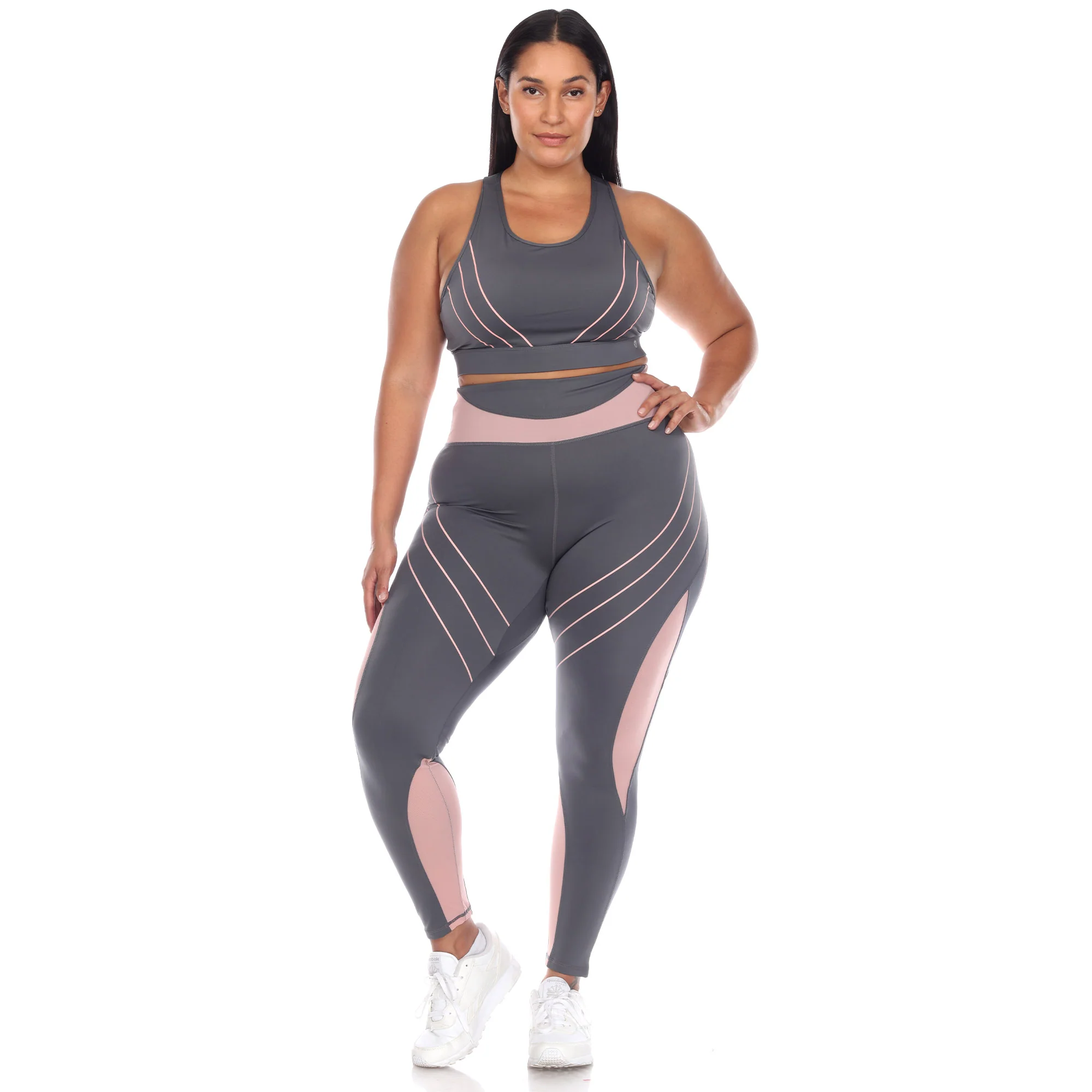 White Mark Women's Cut Out Back Mesh Sports Bra & Leggings Set - Image 8