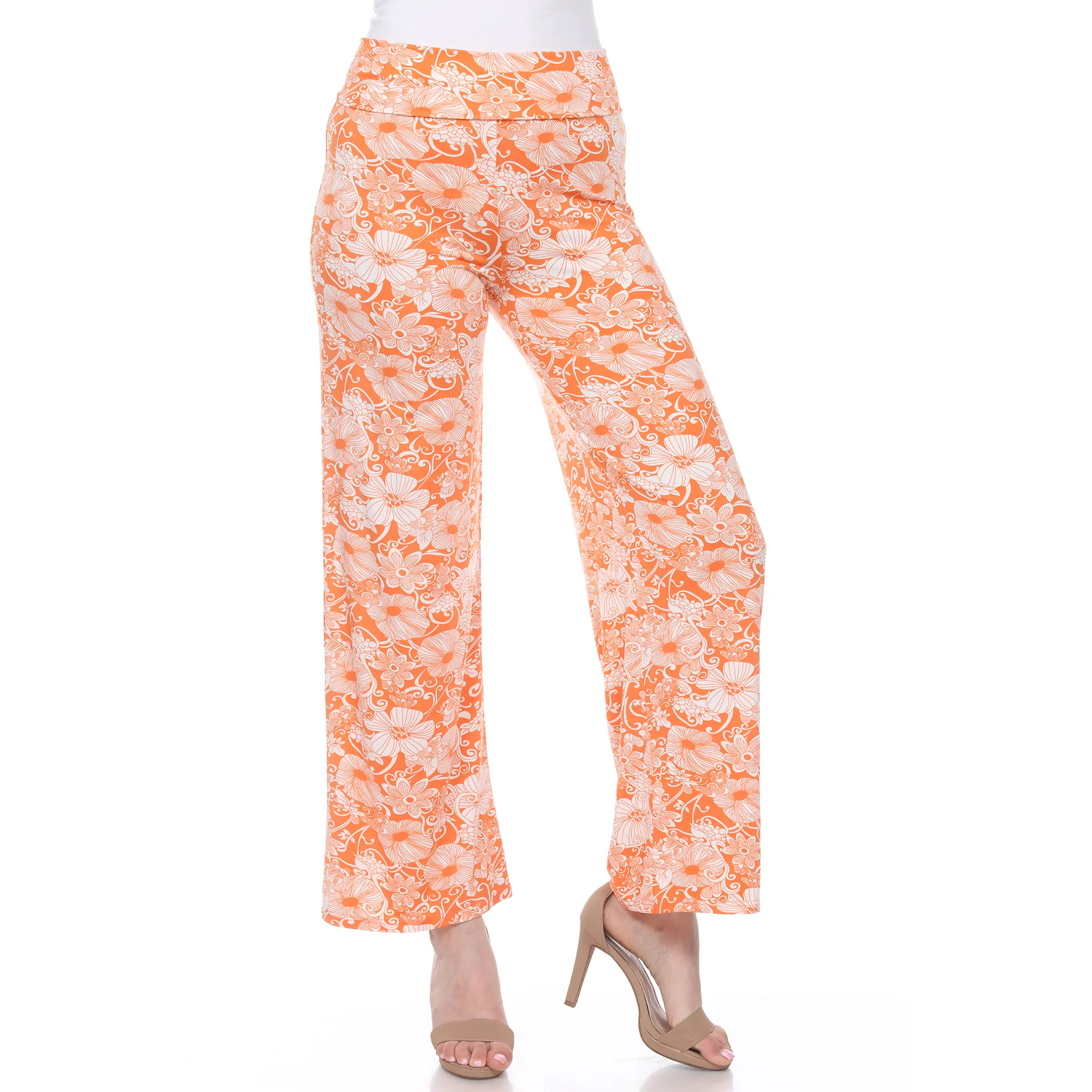 White Mark Women's Floral Paisley Print Palazzo Pants - Image 3