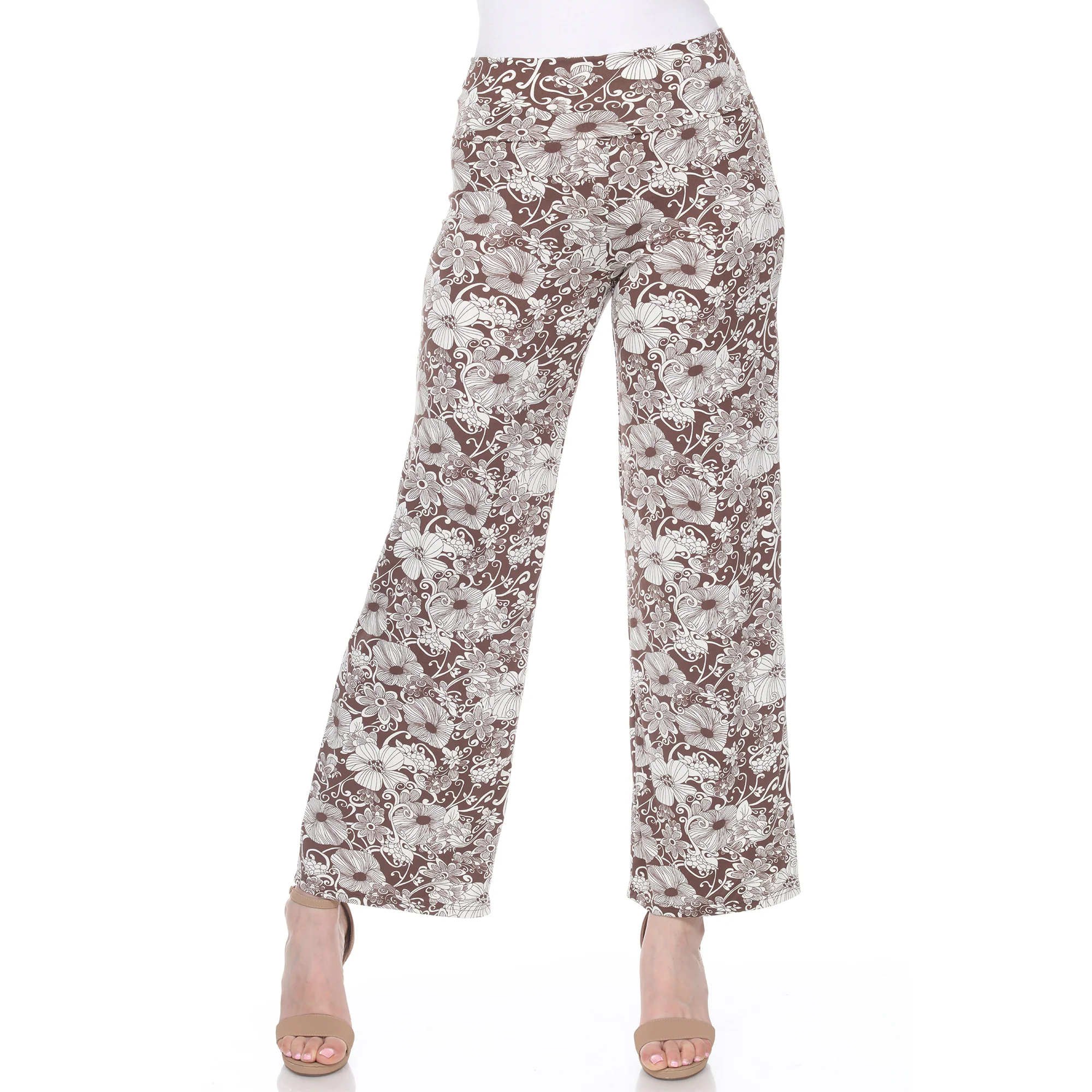 White Mark Women's Floral Paisley Print Palazzo Pants - Image 4