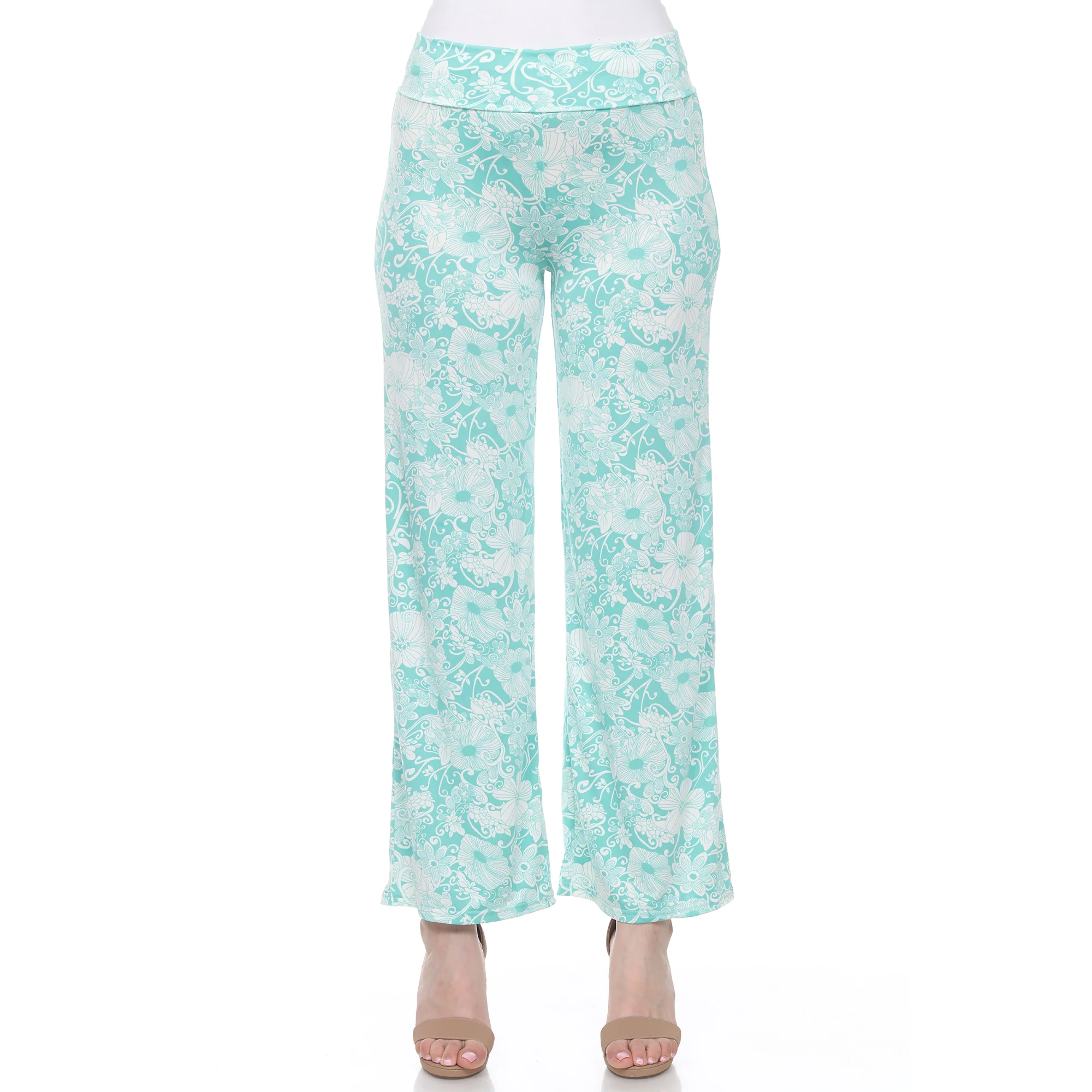 White Mark Women's Floral Paisley Print Palazzo Pants - Image 5