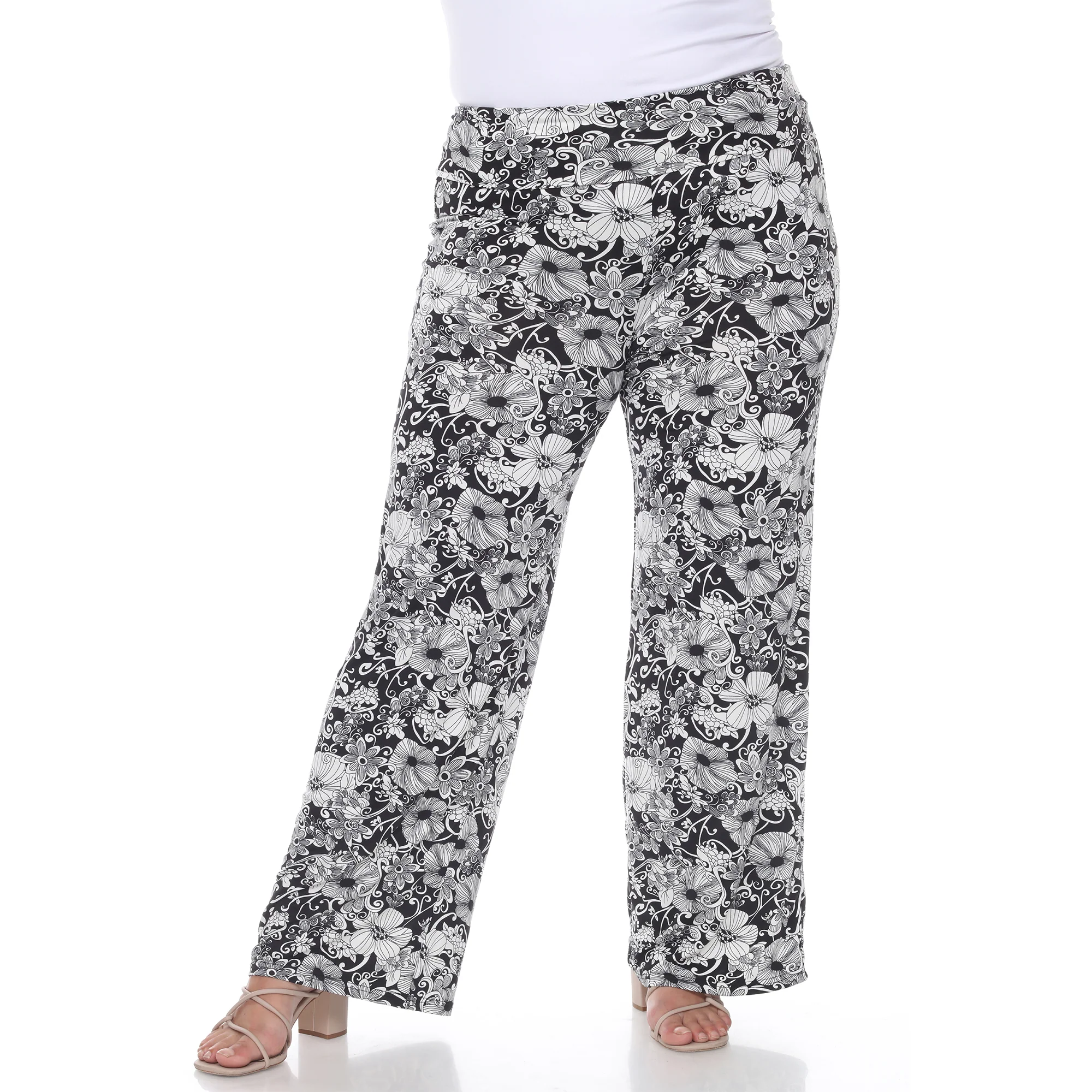 White Mark Women's Floral Paisley Print Palazzo Pants - Image 6