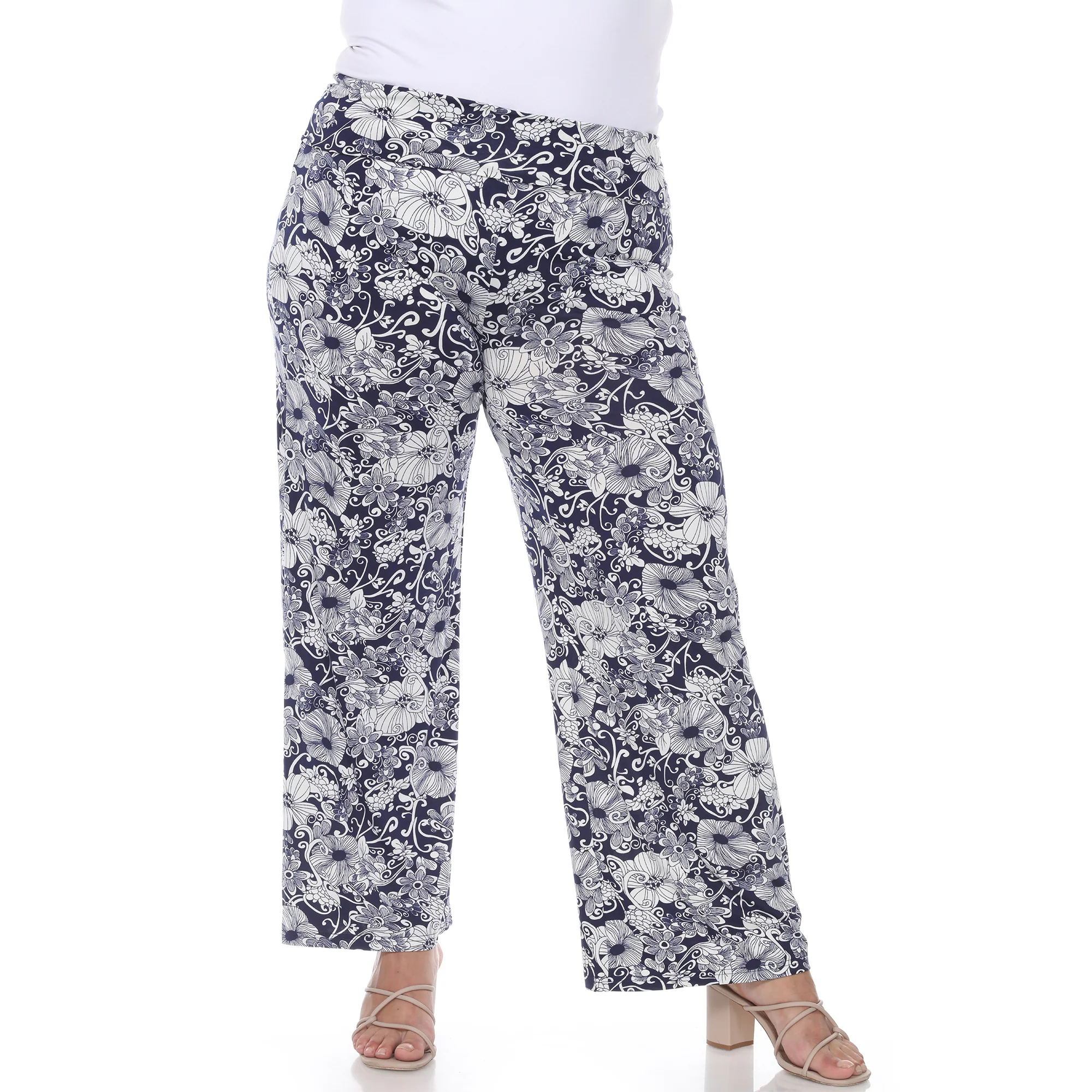 White Mark Women's Floral Paisley Print Palazzo Pants - Image 7