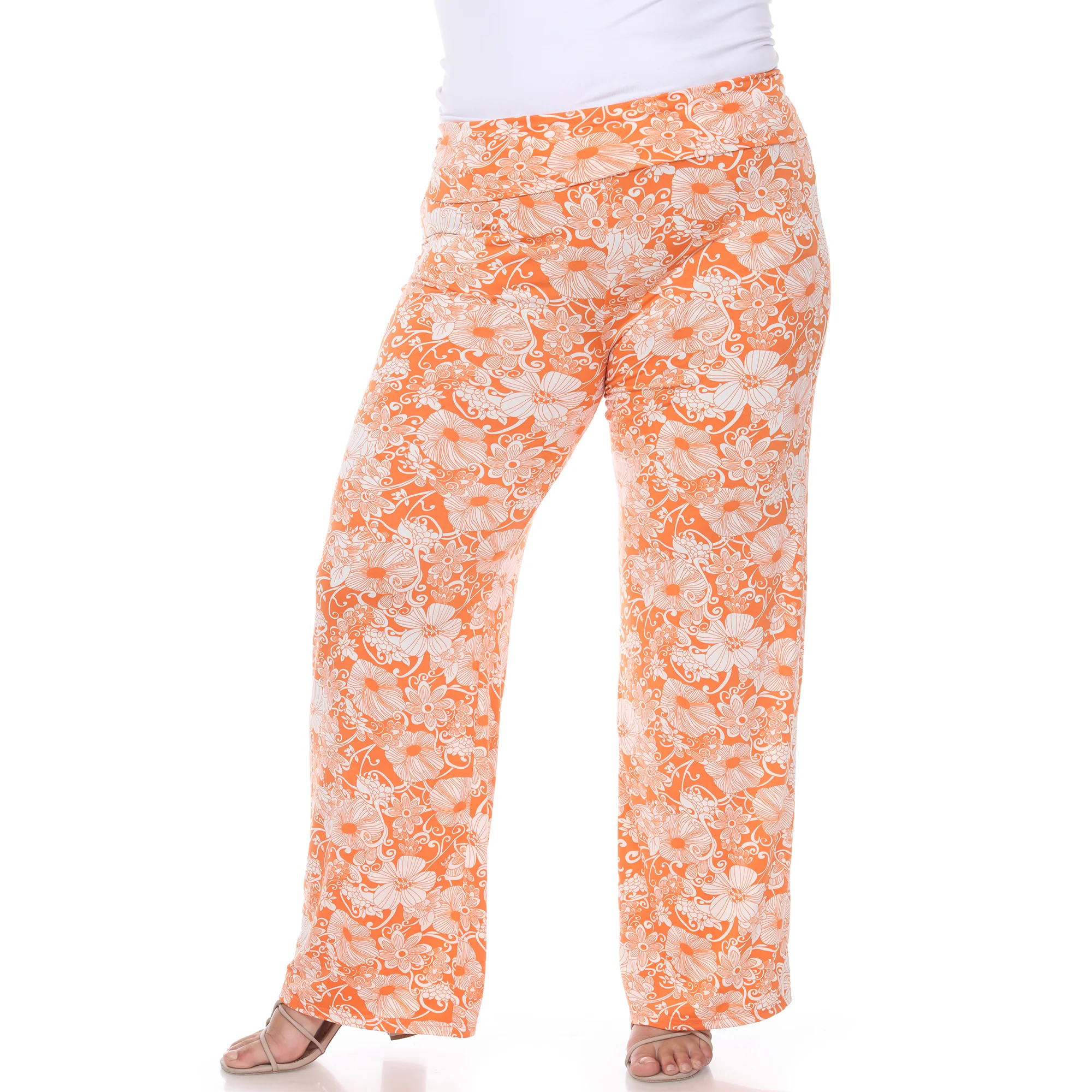 White Mark Women's Floral Paisley Print Palazzo Pants - Image 8