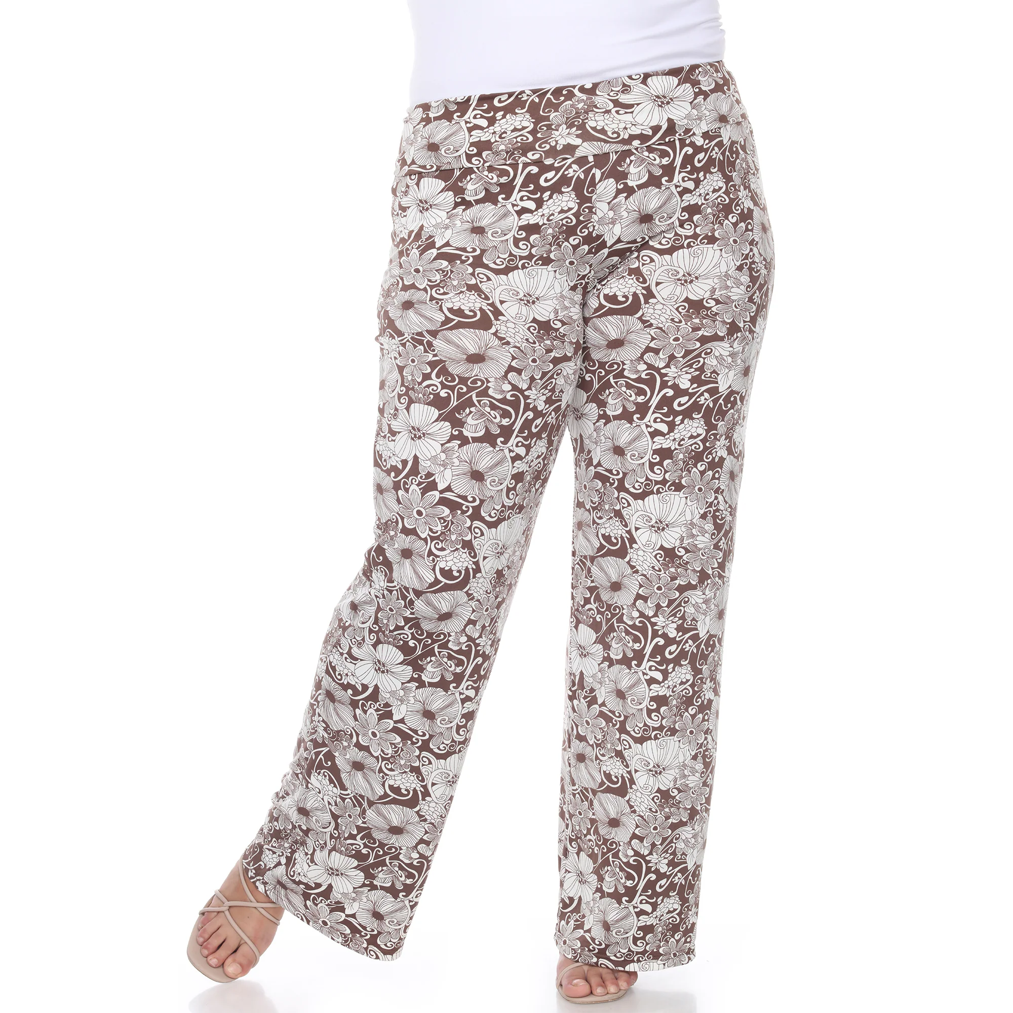 White Mark Women's Floral Paisley Print Palazzo Pants - Image 9