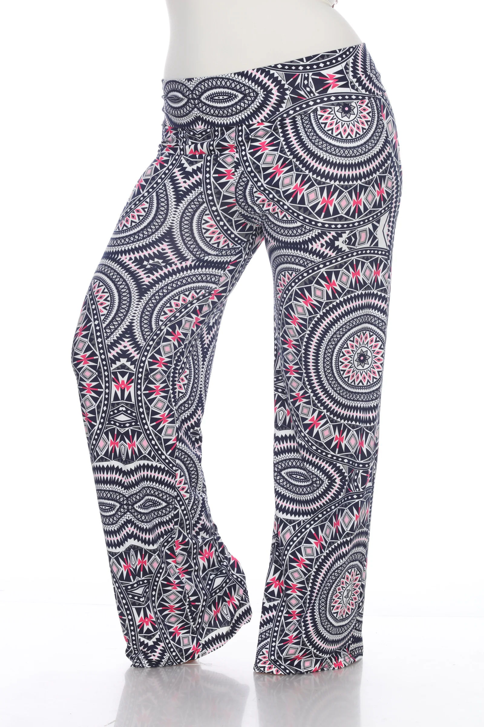 White Mark Women's Geometric Print Palazzo Pants - Image 3