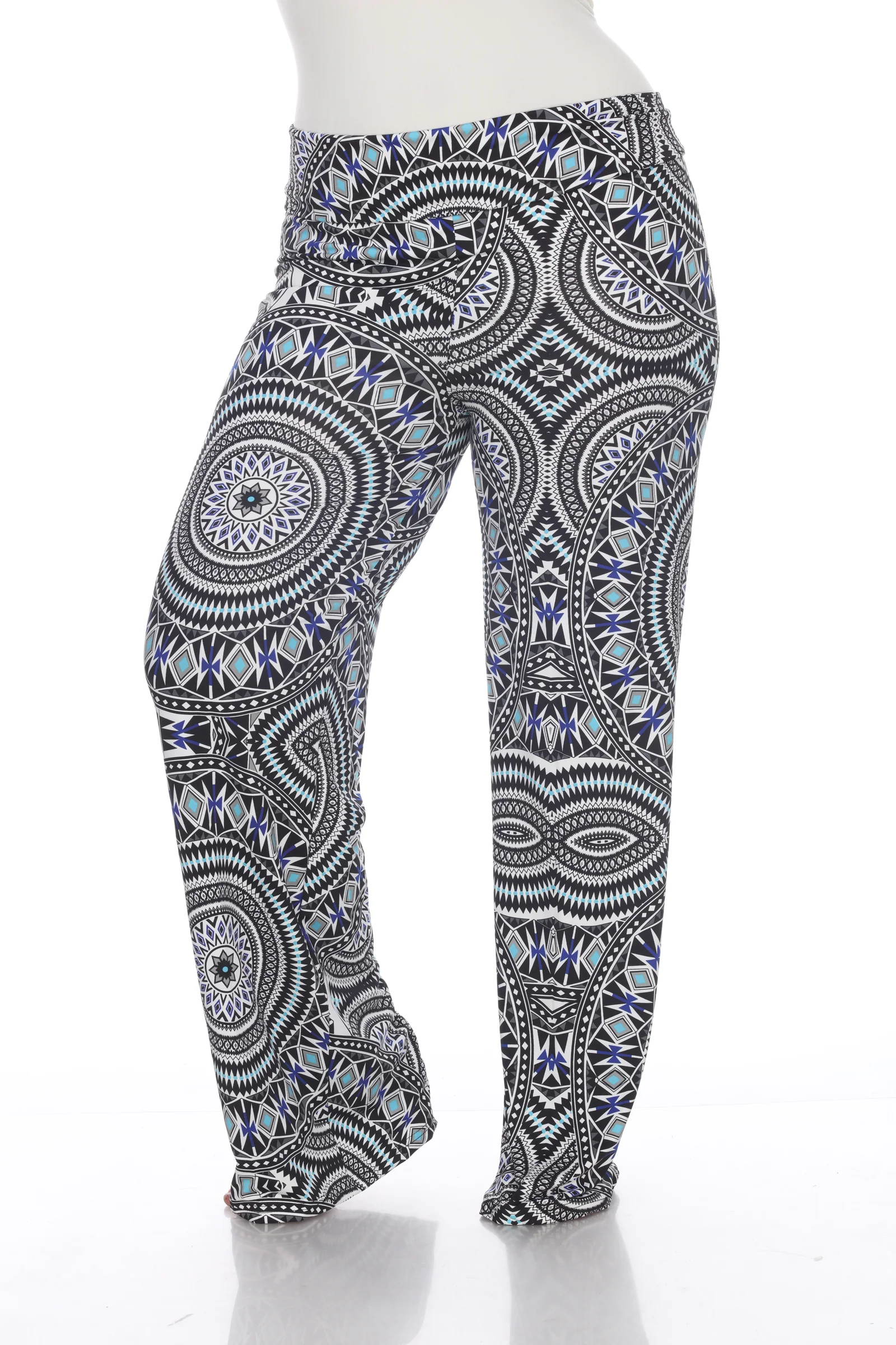 White Mark Women's Geometric Print Palazzo Pants - Image 4
