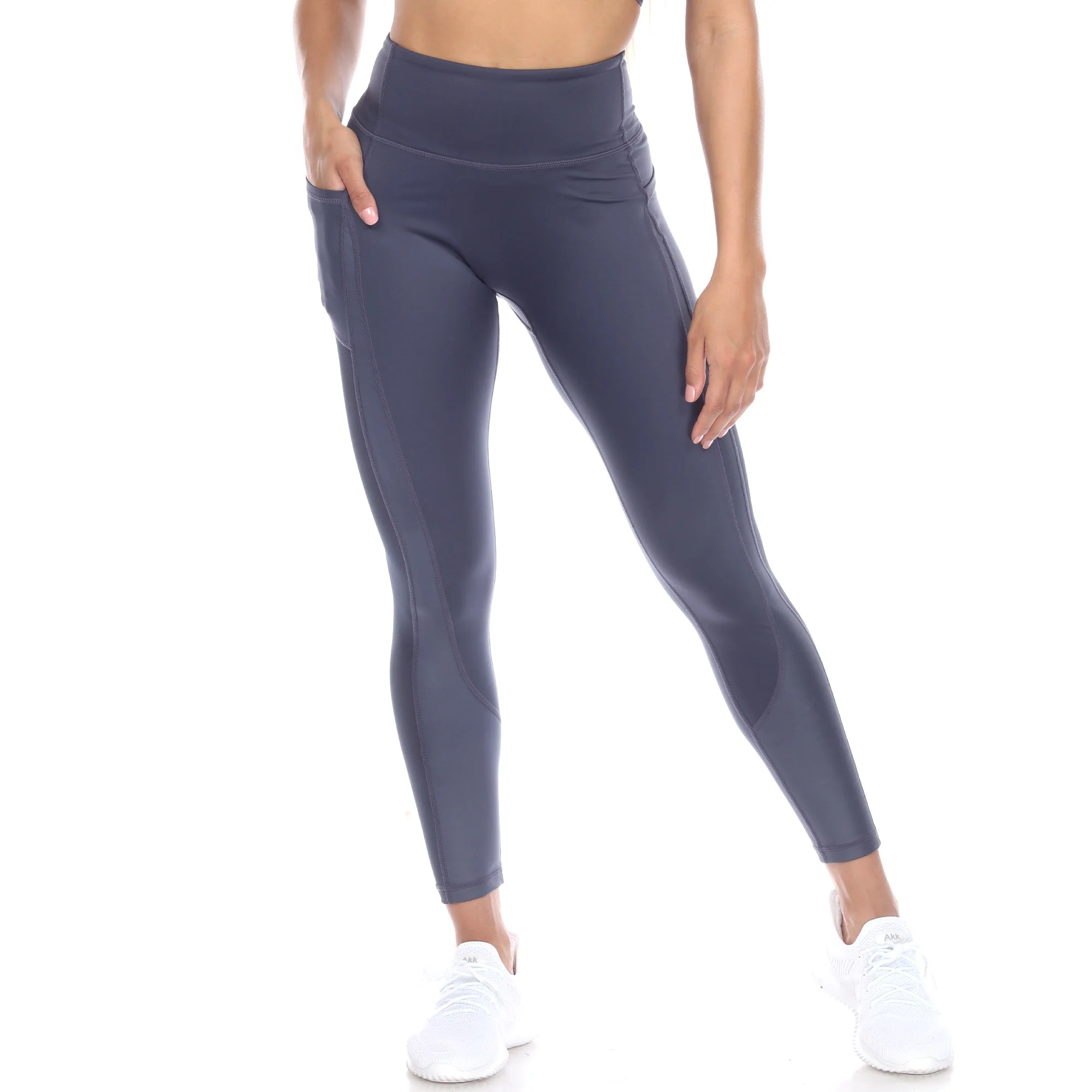 White Mark Women's High Waist Mesh Fitness Leggings - Image 3