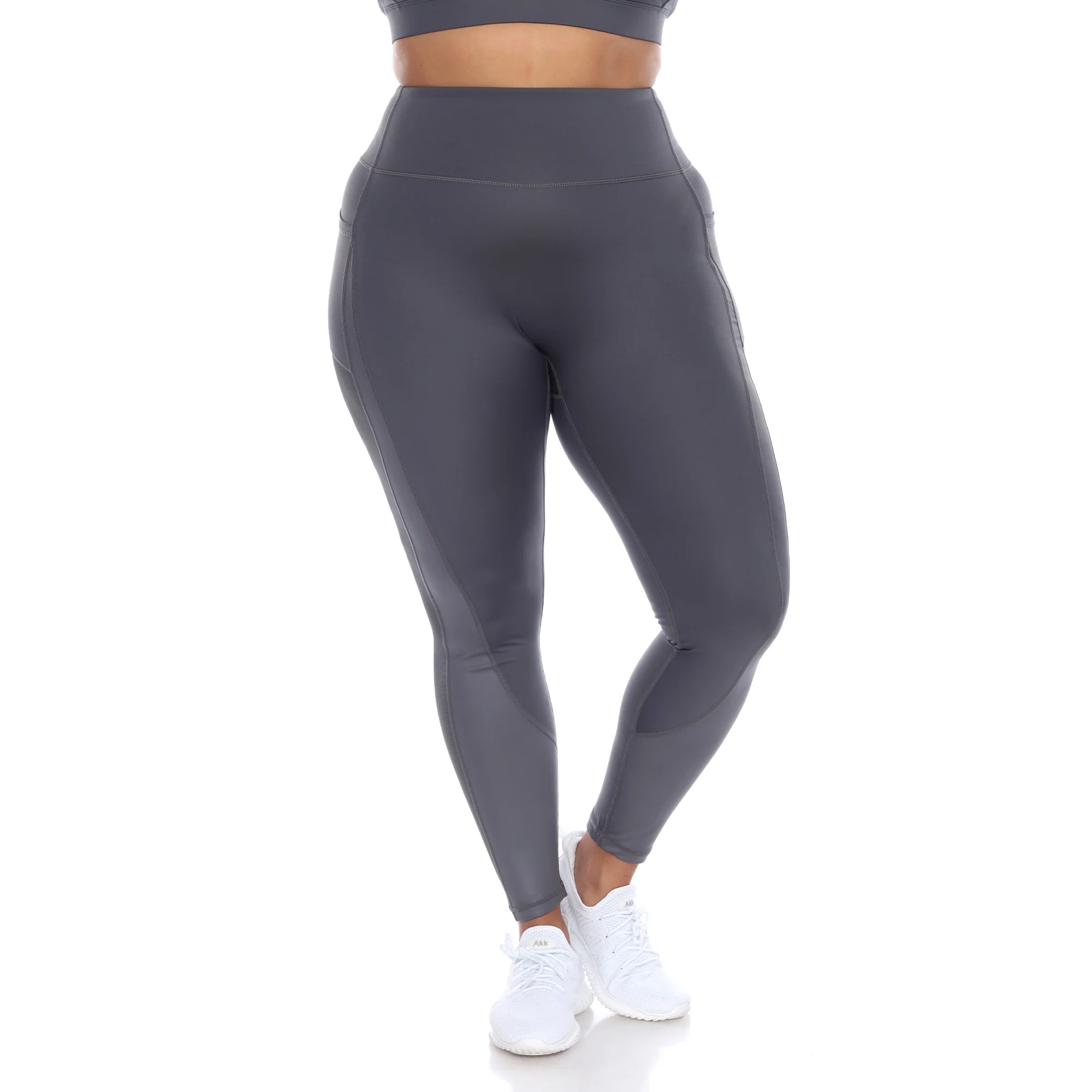 White Mark Women's High Waist Mesh Fitness Leggings - Image 8