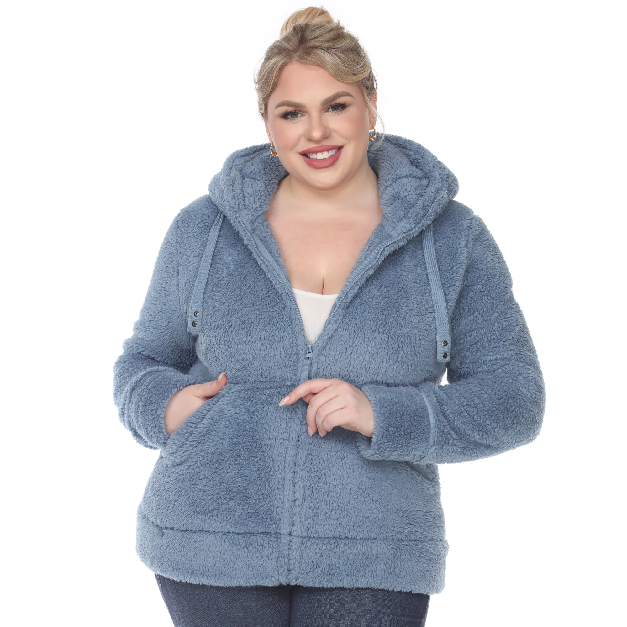 White Mark Women's Hooded Sherpa Jacket - Image 10