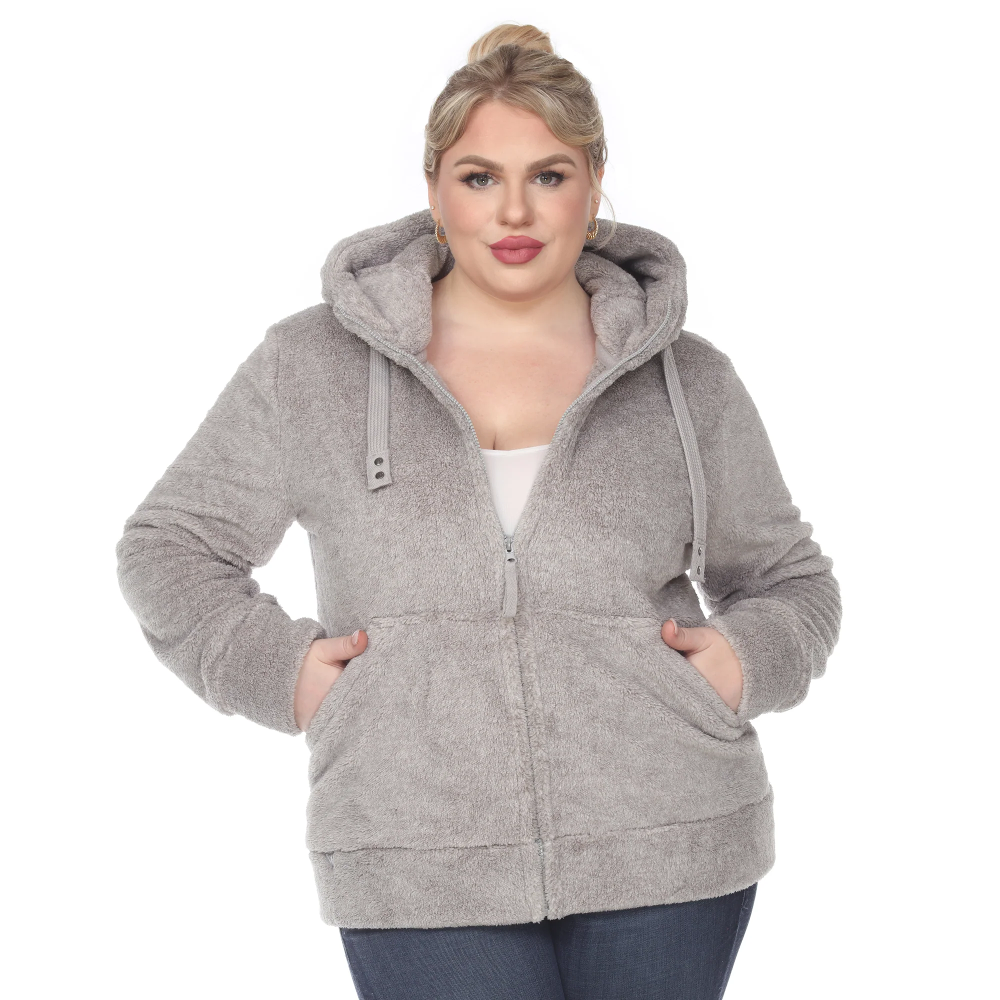 White Mark Women's Hooded Sherpa Jacket - Image 12
