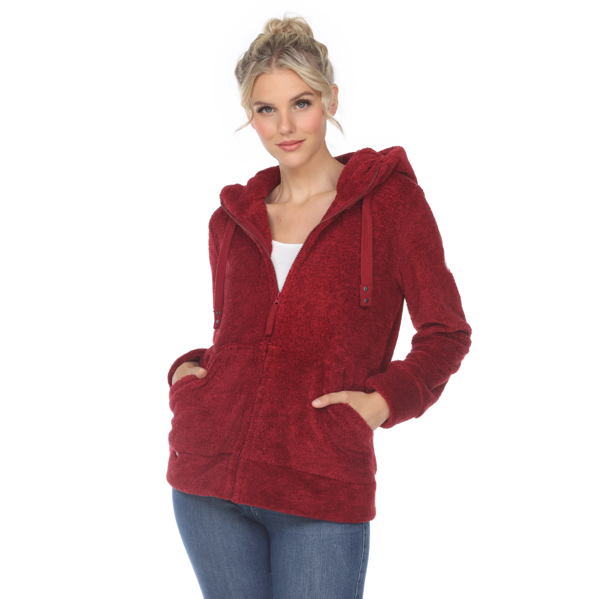 White Mark Women's Hooded Sherpa Jacket - Image 5