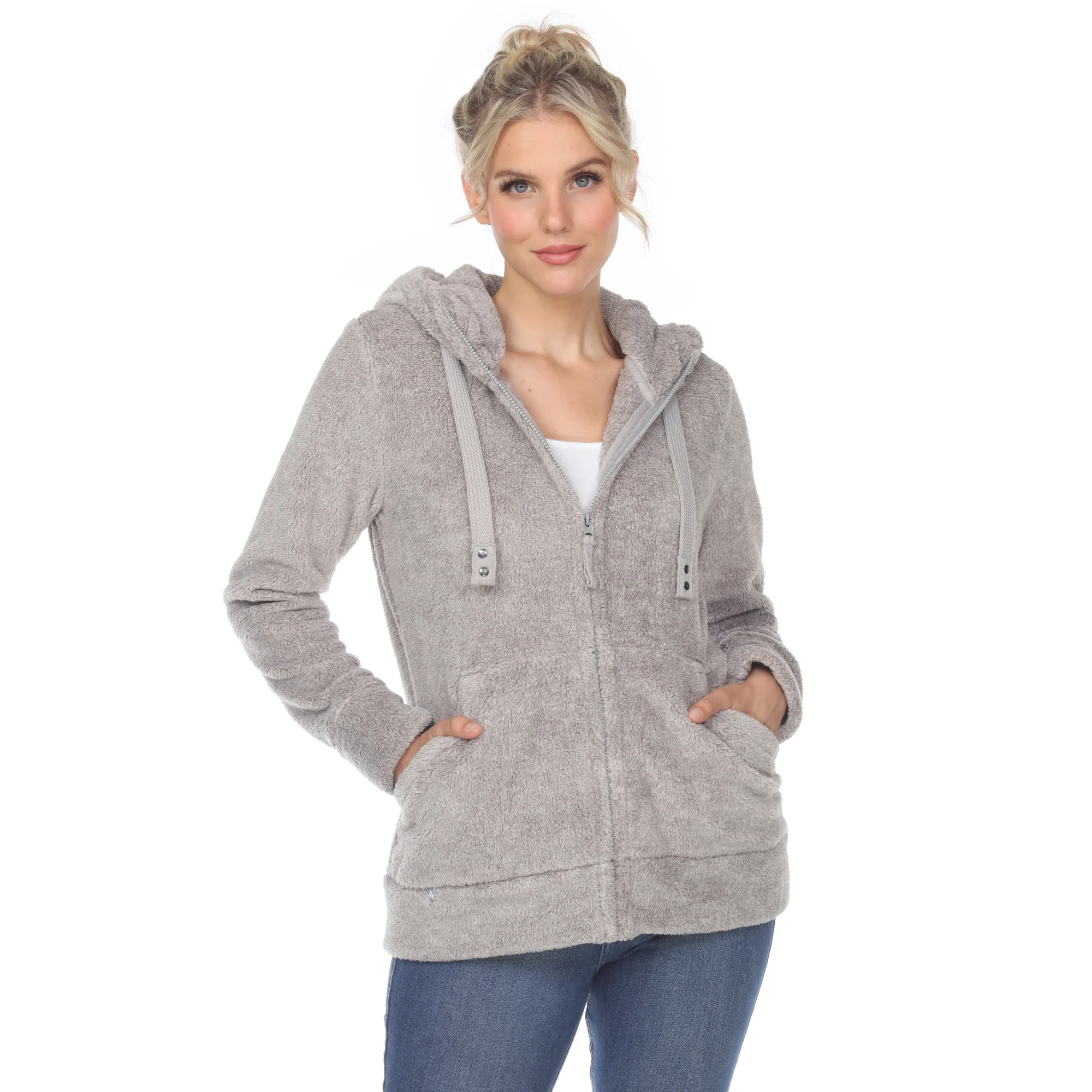 White Mark Women's Hooded Sherpa Jacket - Image 6