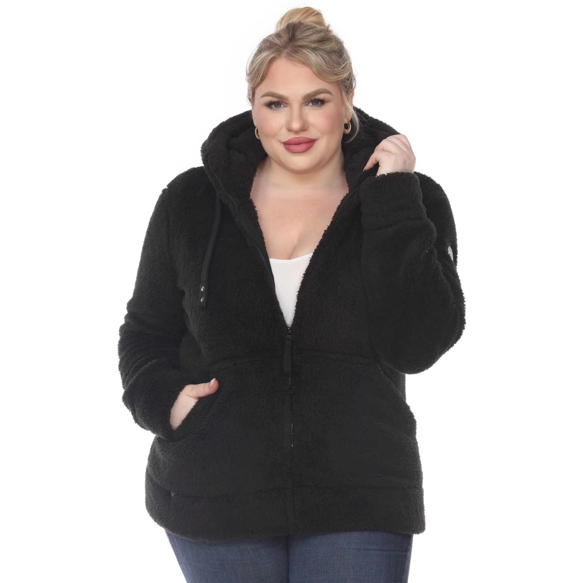 White Mark Women's Hooded Sherpa Jacket - Image 7